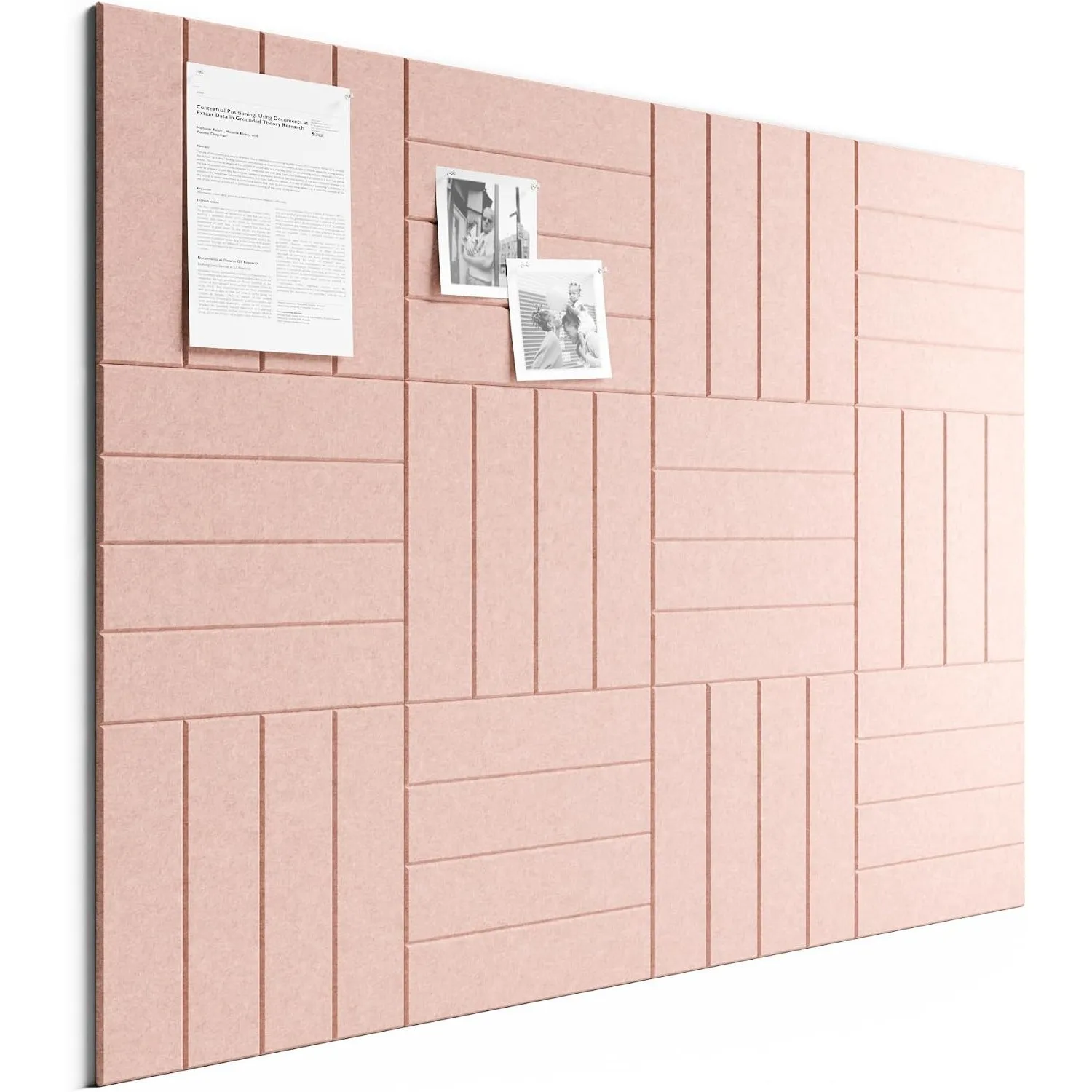 Bumusty Große Filz Pinnwand 120 x 90 cm, 12er-Pack, Rosa | Pinnwand Modern Korktafel-Alternative mit 64 Klebepads, Visi…