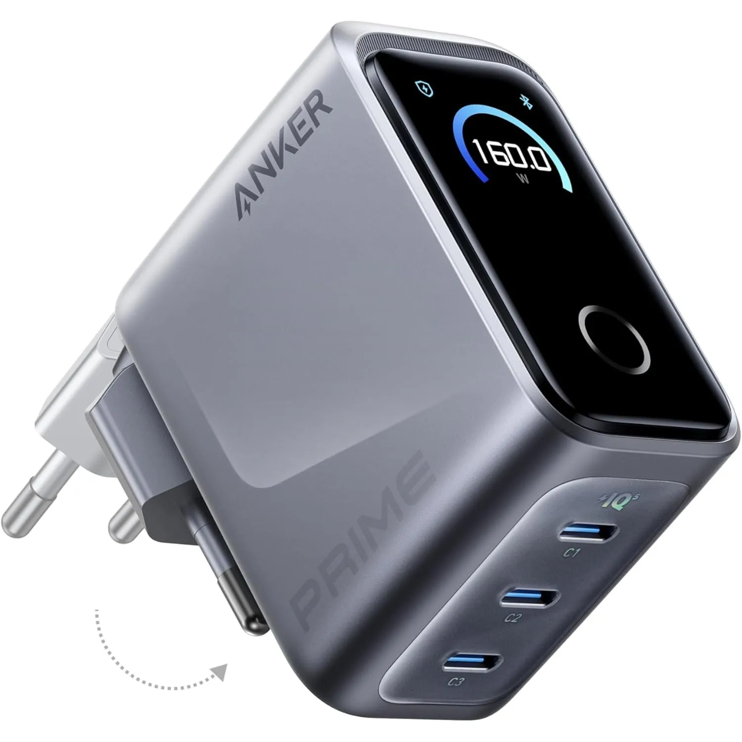 Anker Prime 160W USB C Ladegerät, 3 Ports kompakter GaN USB-C Ladeblock