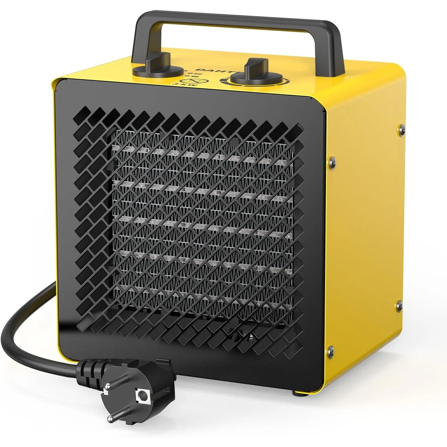 DAHTEC Keramik Heizlüfter 3000 Watt PTC Elektroheizer Metallgehäuse, Gelb