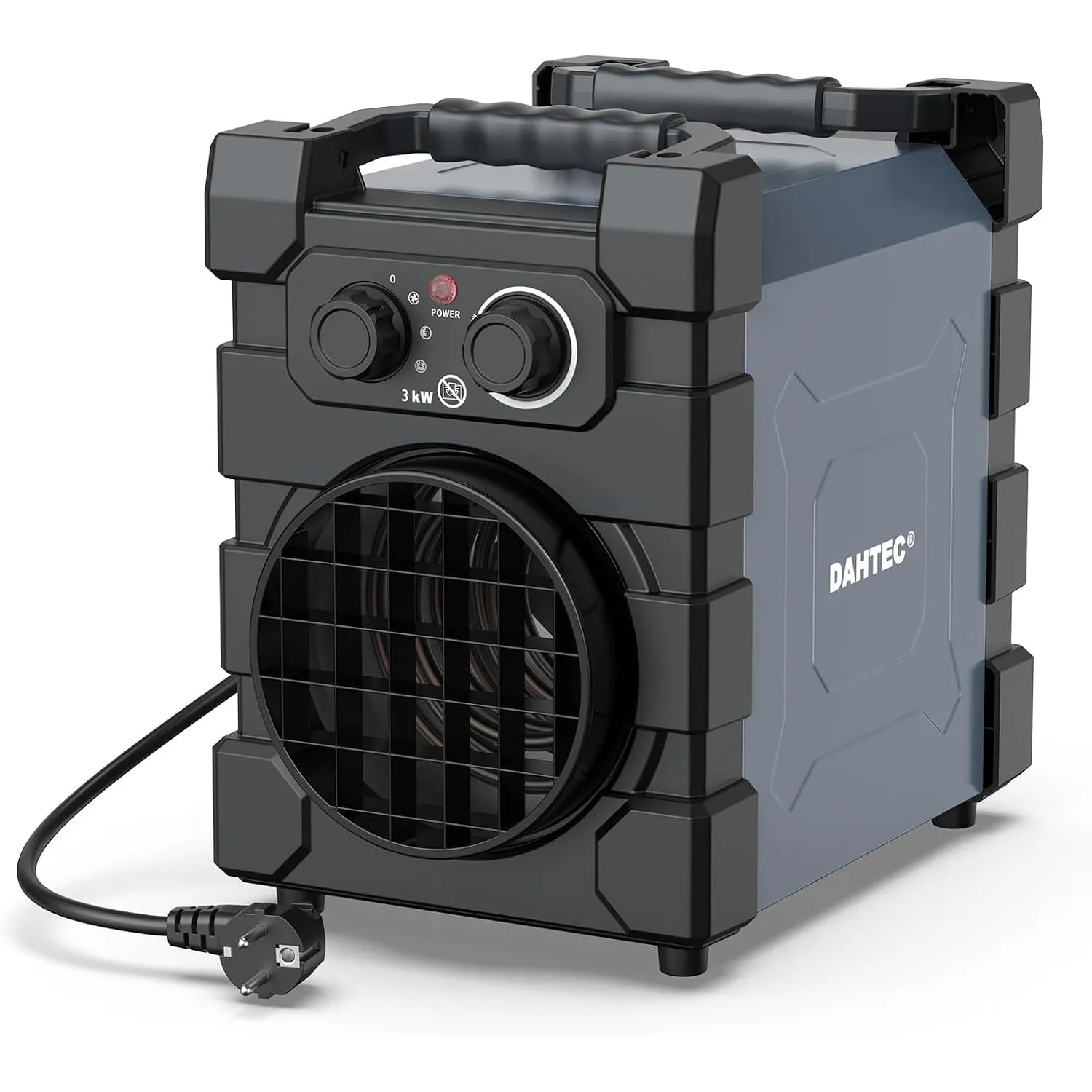 DAHTEC Professioneller Elektro Heizlüfter 3000 Watt Bauheizer Elektroheizer