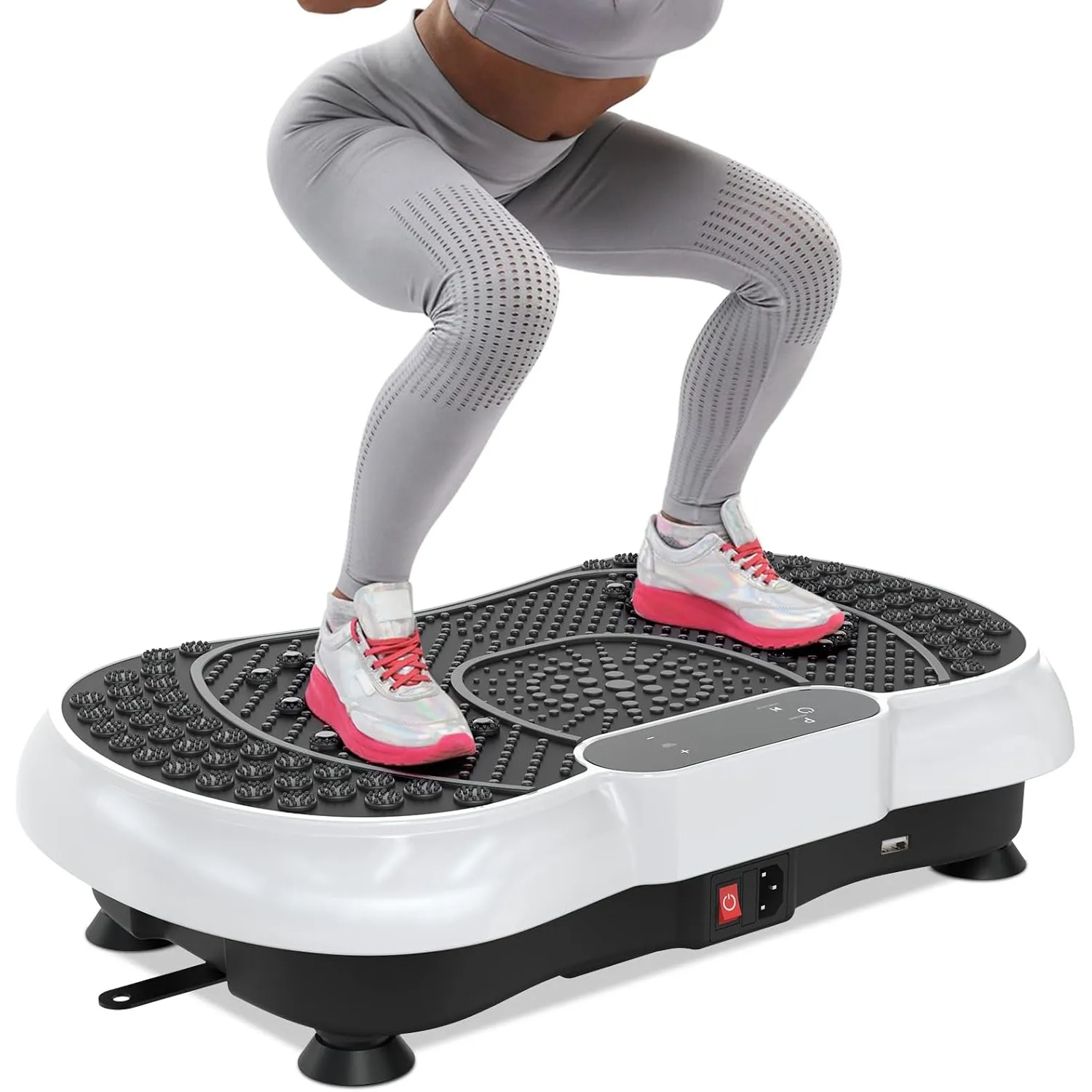 HomeFitnessCode Vibrationsplatte für Frauen Männer - Vibrationsgerät mit Mehreren Intensitätsstufen + Vorprogramm Vibra…