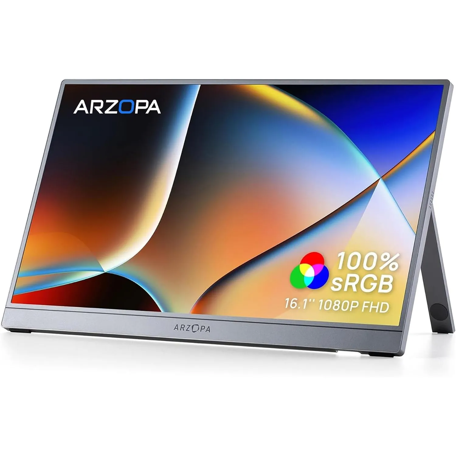 ARZOPA Tragbarer Monitor 16,1" 100% sRGB Portable Monitor für Laptop FHD 1080P HDR, Space Grau Ultra Slim mit IPS Displ…
