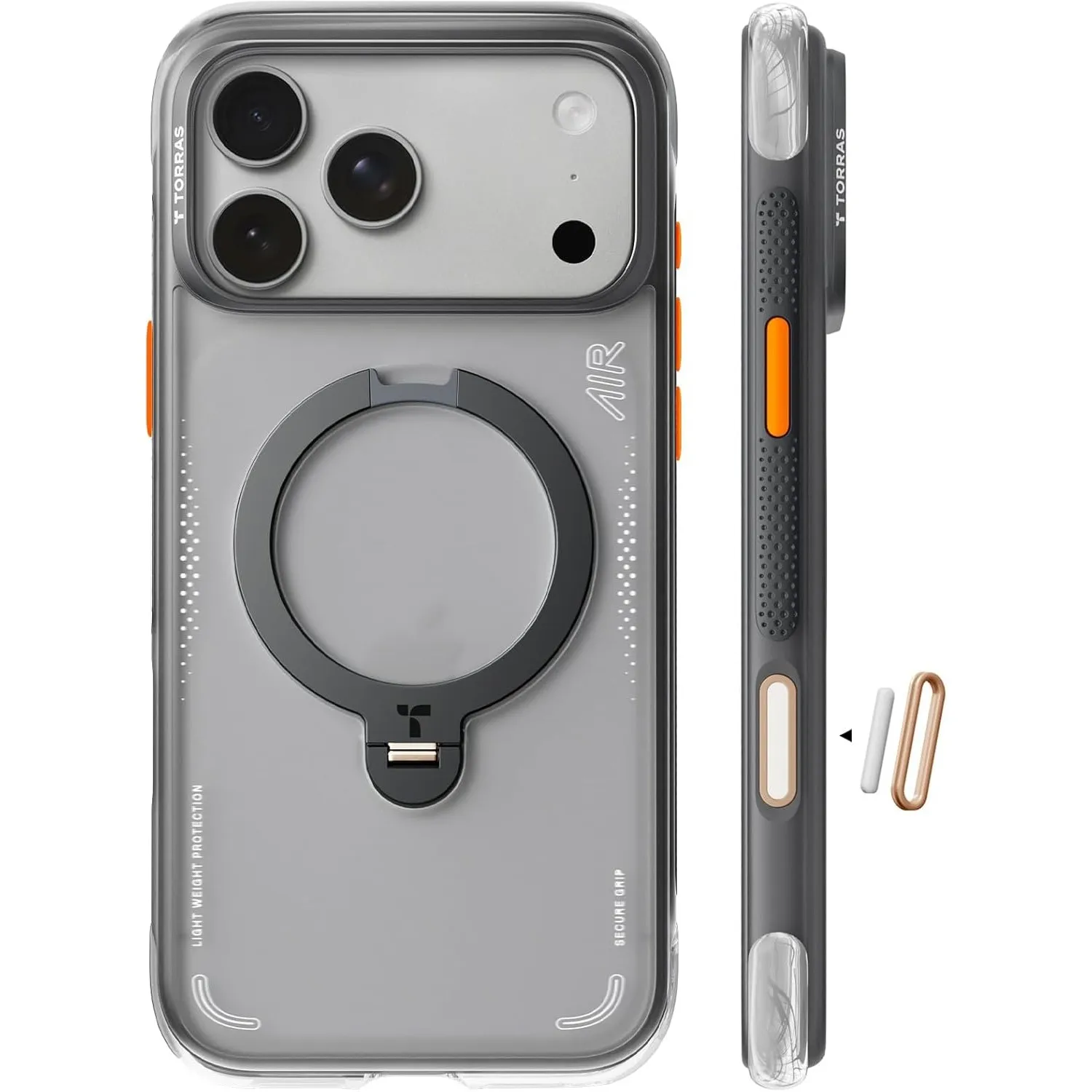 TORRAS Ostand Q3 Air für iPhone 17 Pro Hülle, Schwarz