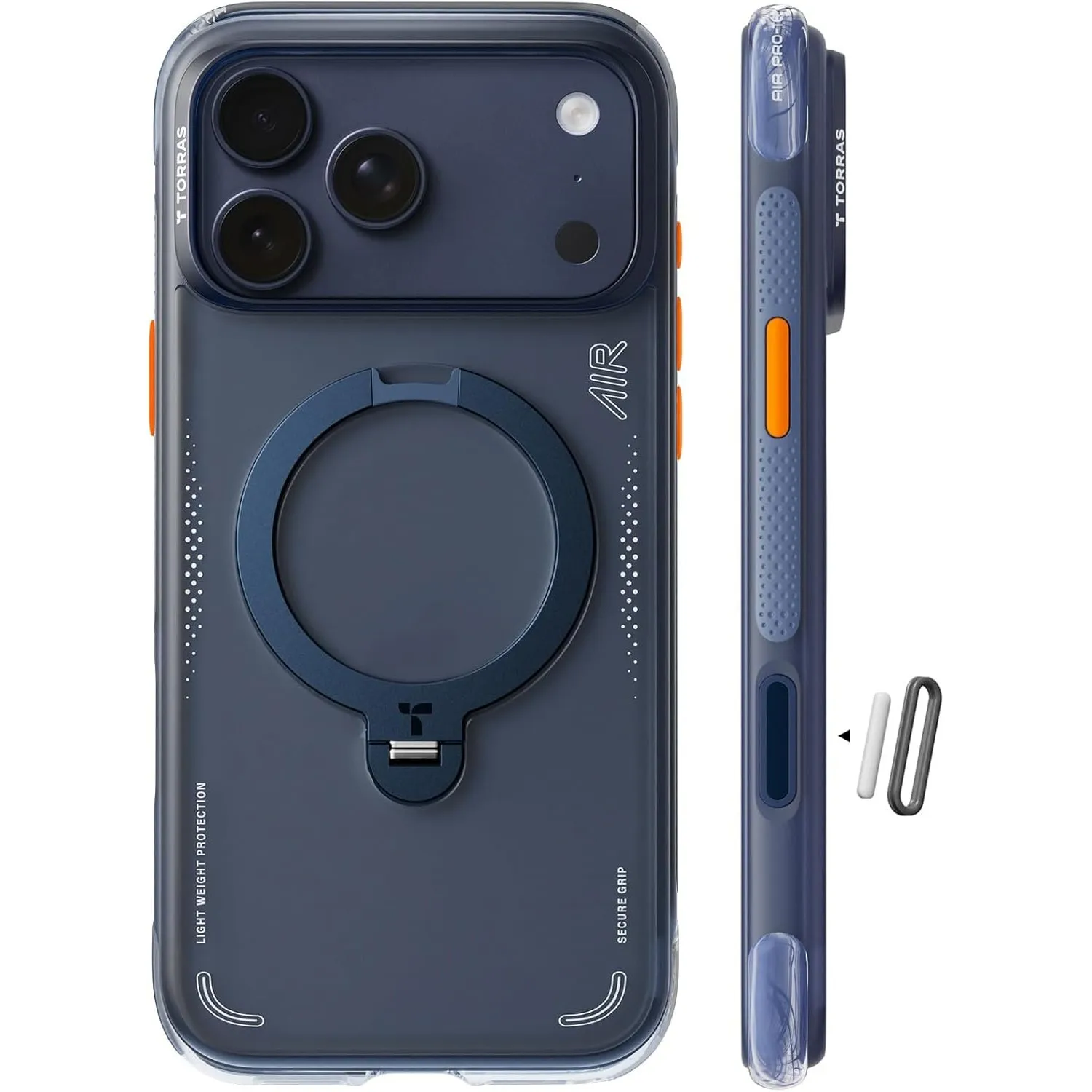 TORRAS Ostand Q3 Air für iPhone 17 Pro Hülle, Mitternachts