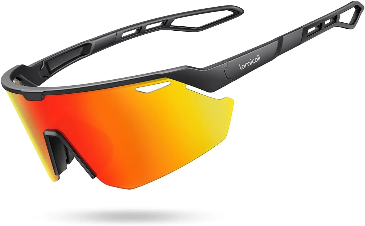 Lamicall Fast Glasses Men Cycling Glasses Women – [24g TR-90 Super Light] Polarised Sports Glasses Running Glasses with…
