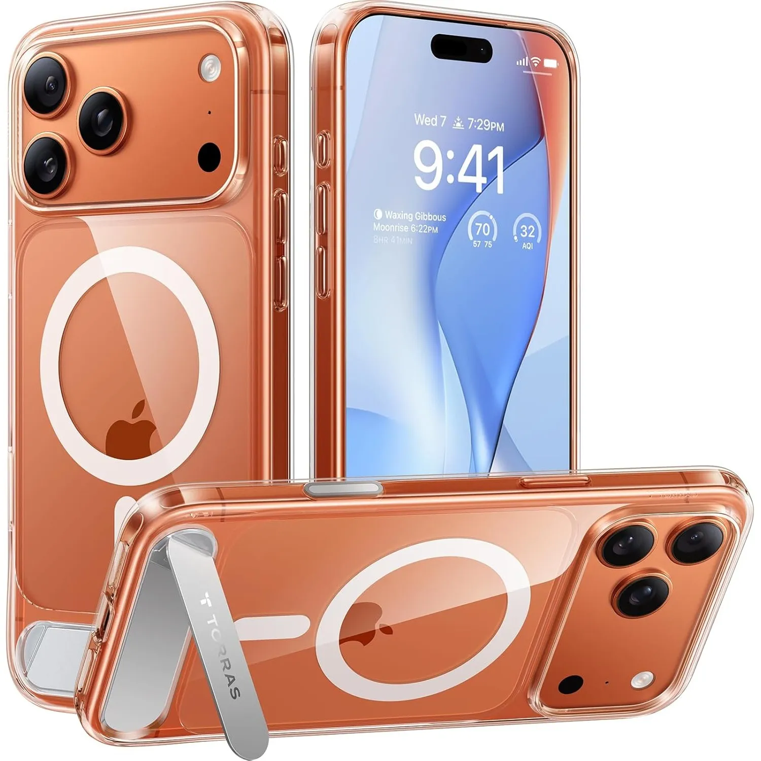 TORRAS Ostand L1 für iPhone 17 Pro Hülle für MagSafe Case, Transparent