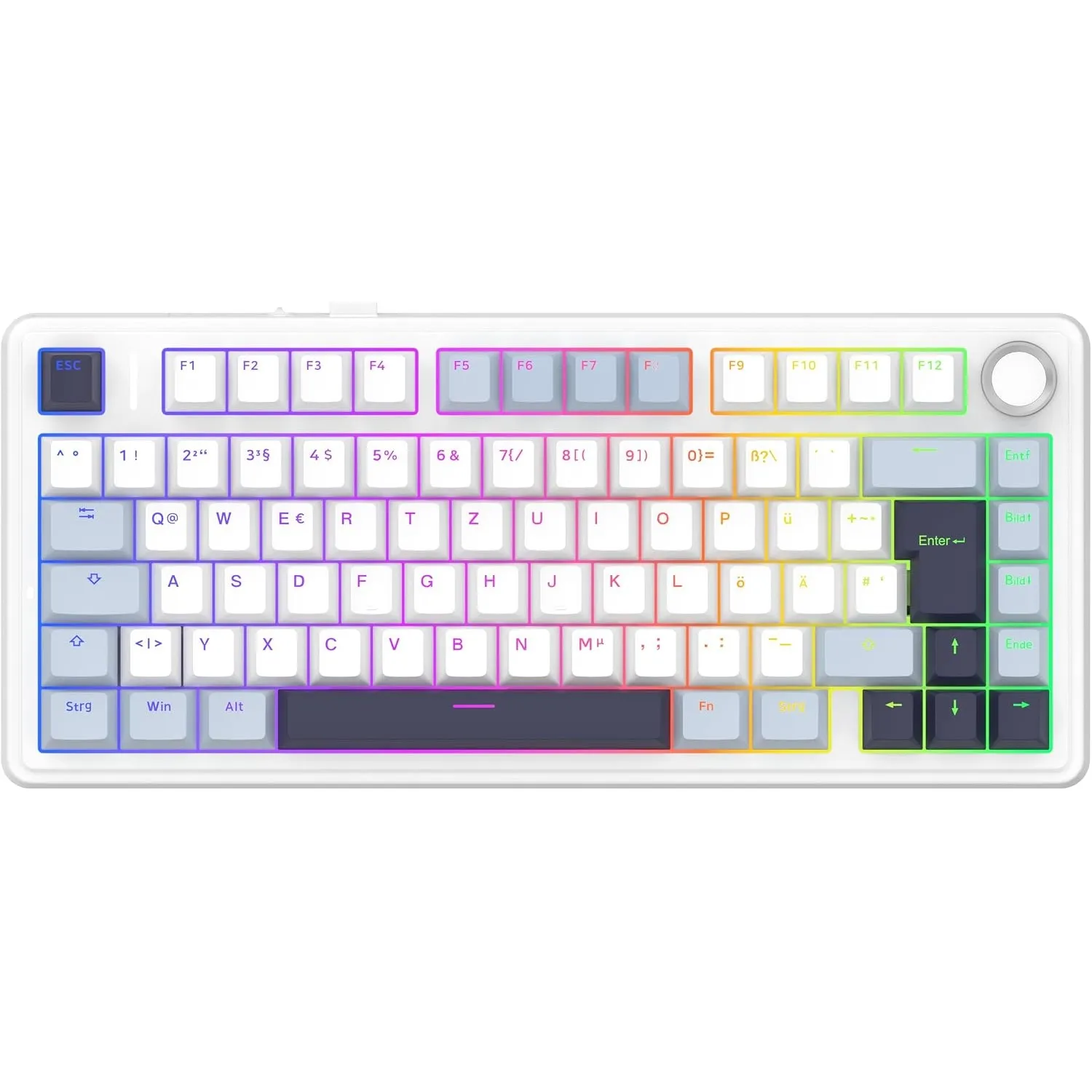 MechLands Aula F75 75% Mechanische Tastatur Kabellose, QWERTZ Deutsches Layout, Custom Creamy Gaming-Tastatur mit Knopf…