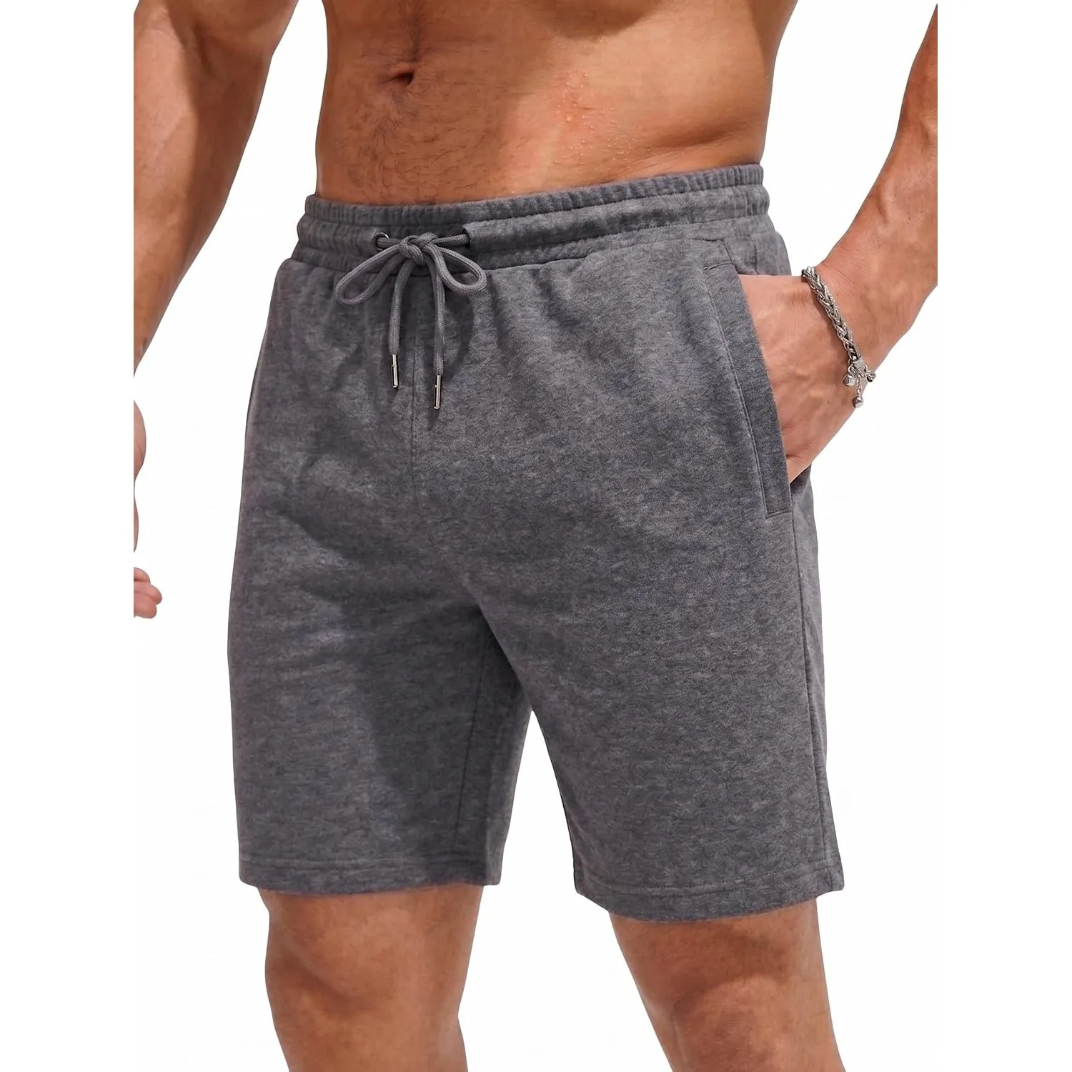 COMEOR Shorts Herren - Baumwolle Kurze Hosen, Sporthose Kurz Männer Bermuda Jogginghose, Laufshorts Sommer Trainingshose