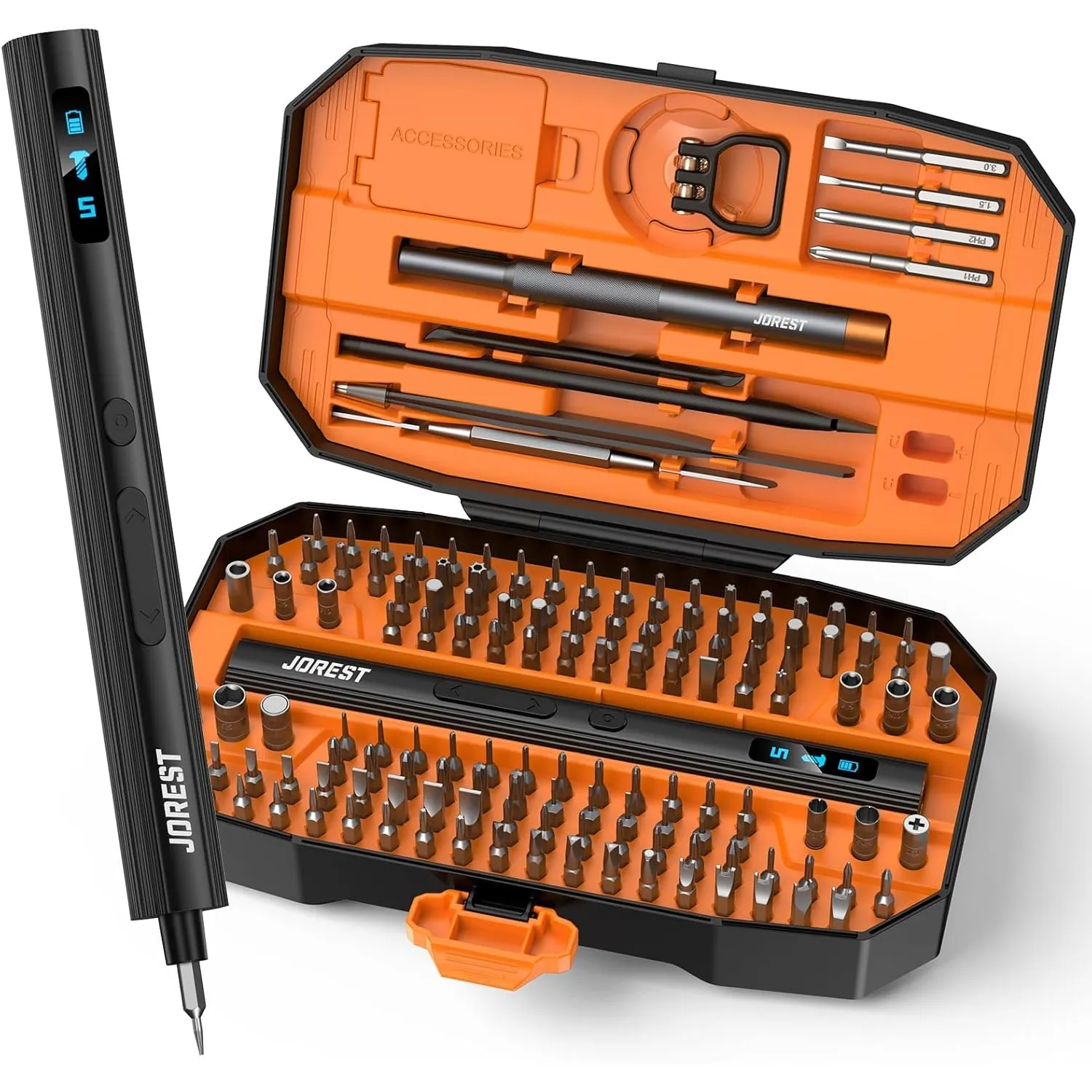 JOREST 155 in 1 Mini Elektro Schraubendreher Set, Feinmechaniker Schraubendreher Elektrisch, Reparatur Werkzeug Set für…