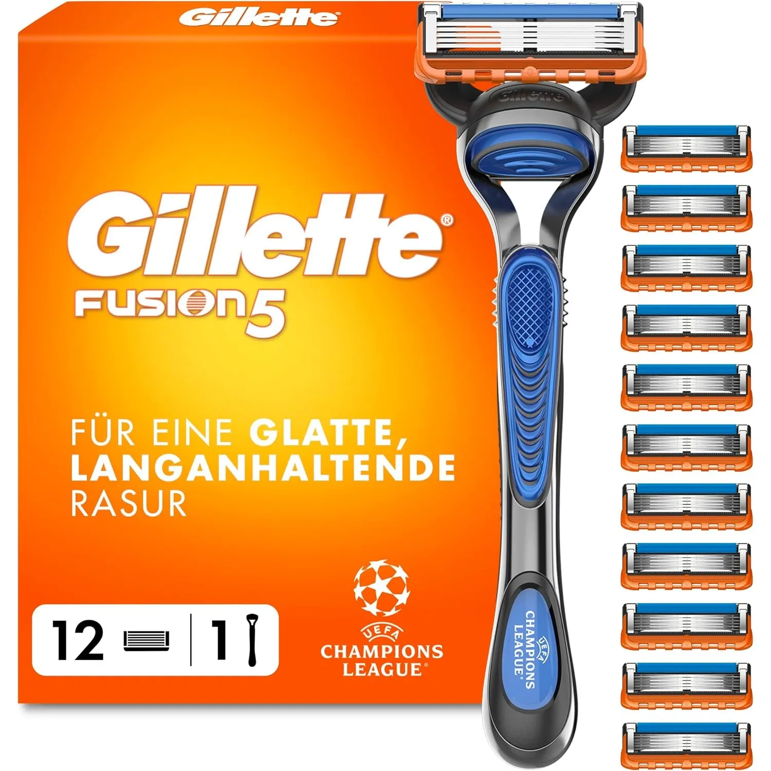 Gillette Fusion5 Rasierer Herren, Metall, Blau/Grau