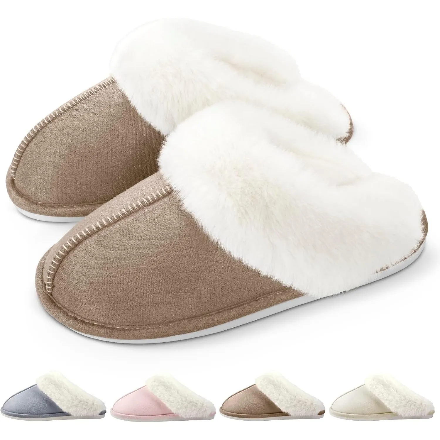 Hausschuhe Damen Herren Winter Warme Pantoffeln Damen Herren mit Memory Foam Flauschige Plüsch Weiche Rutschfeste Slipp…