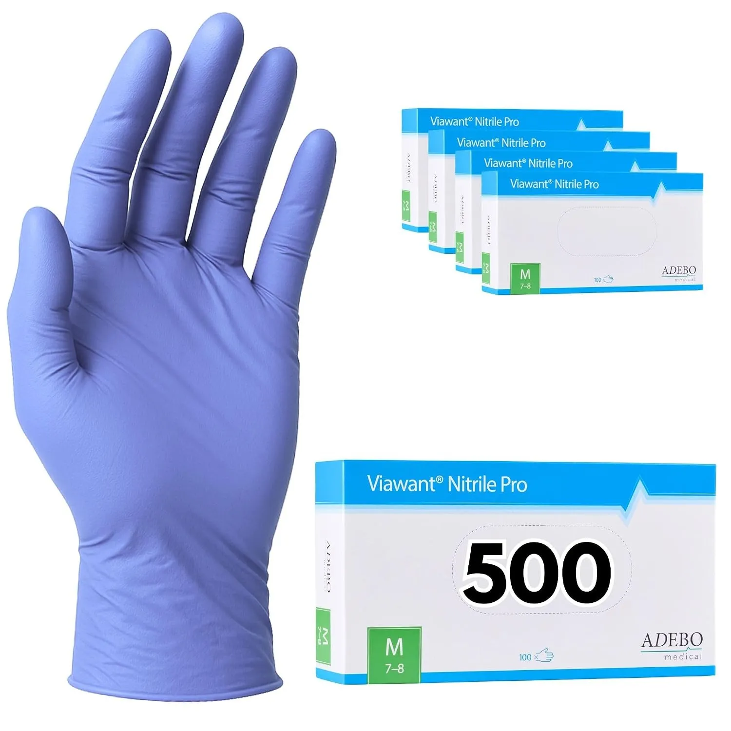 Einweghandschuhe 500 Stück | M | Nitrilhandschuhe Blau | Puderfreie, latexfreie Einmalhandschuhe | Reißfest & feinfühli…