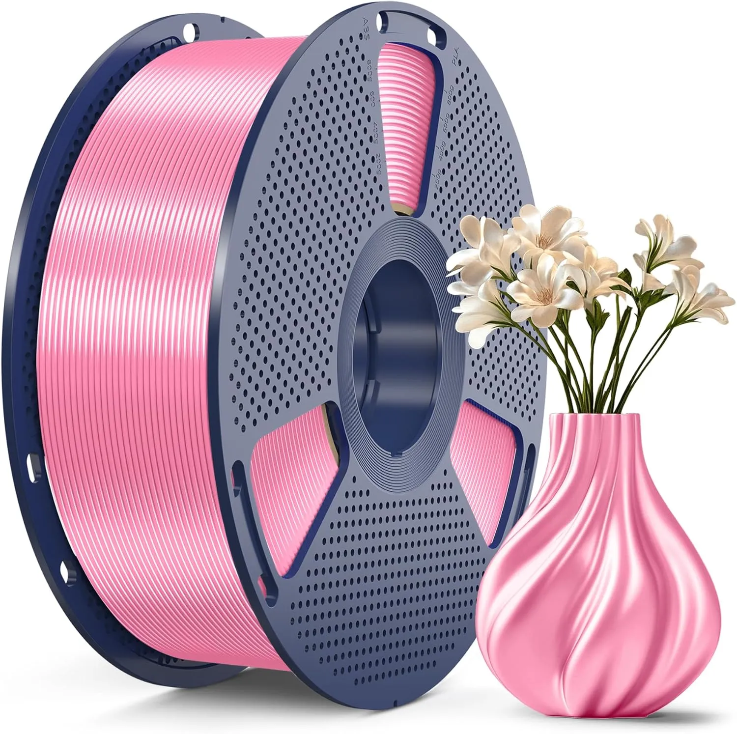 SUNLU PLA+ Silk Filament, Shiny Metallic Silk 3D Filament 1.75 mm, High-Strength PLA Plus 3D Printer Filament, 1 kg Spo…