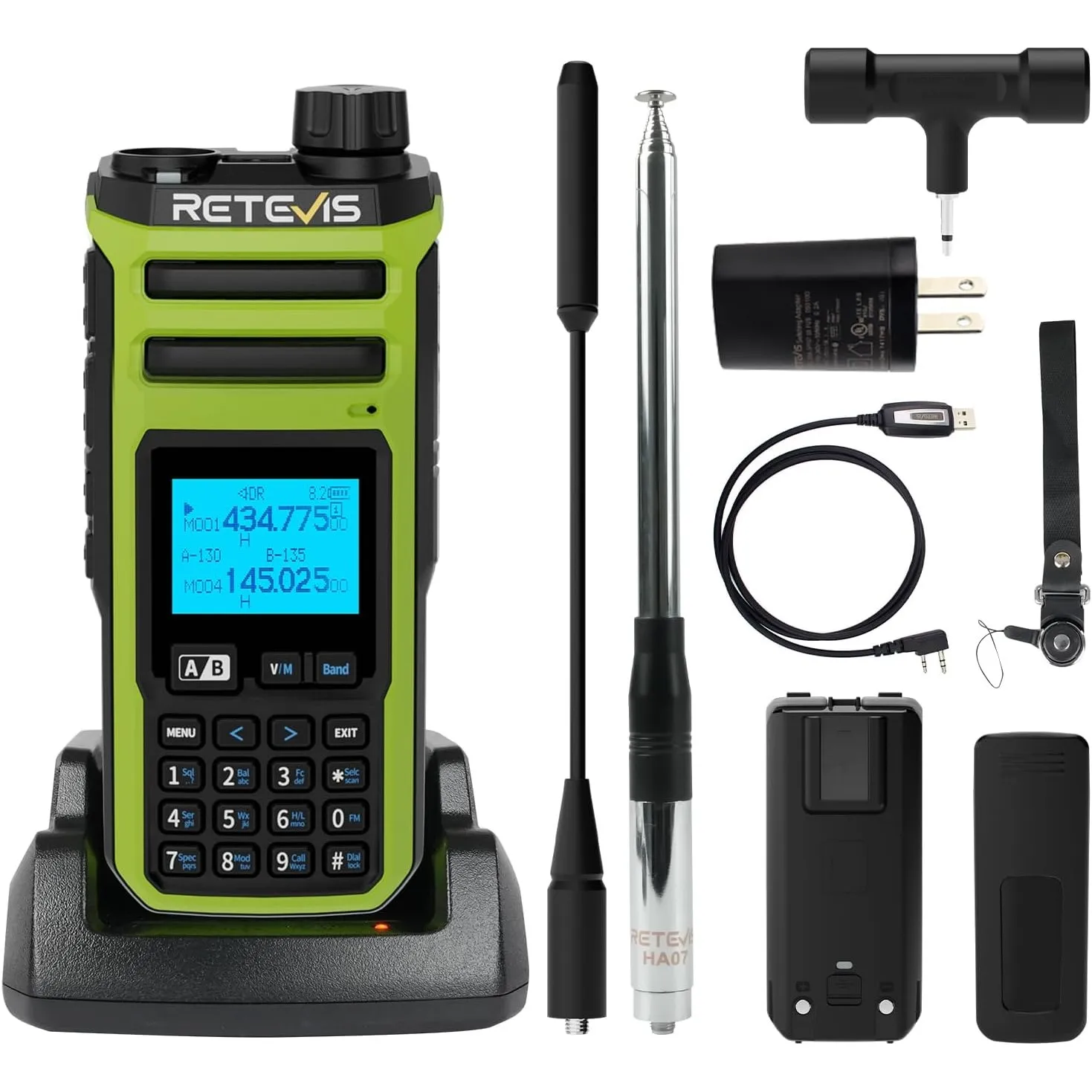 Retevis A3 Funkgerät, Quadband-Amateurfunk, AM/SSB/FM/AIR-Modi, Dual Channel, 2500 mAh, Walkie-Talkie mit Einstellbarer…