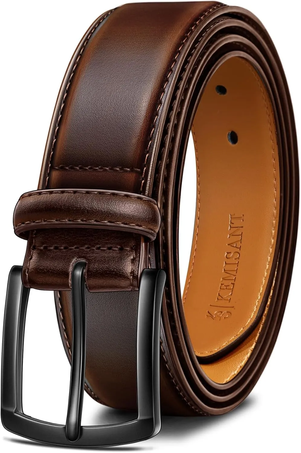 KEMISANT Ledergürtel Herren, Gürtel Herren Leder 35mm für Business und formelle Anlässe,Anzuggürtel Begleiter zu Männer…