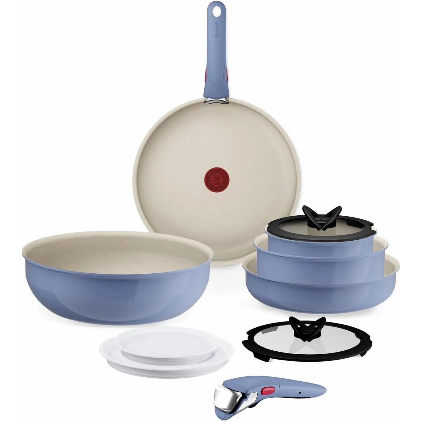 Tefal Ingenio Serenity Kochgeschirr-Set 11-teilig – stapelbar und platzsparendes Set aus Aluminium, Mineralia Antihaftv…