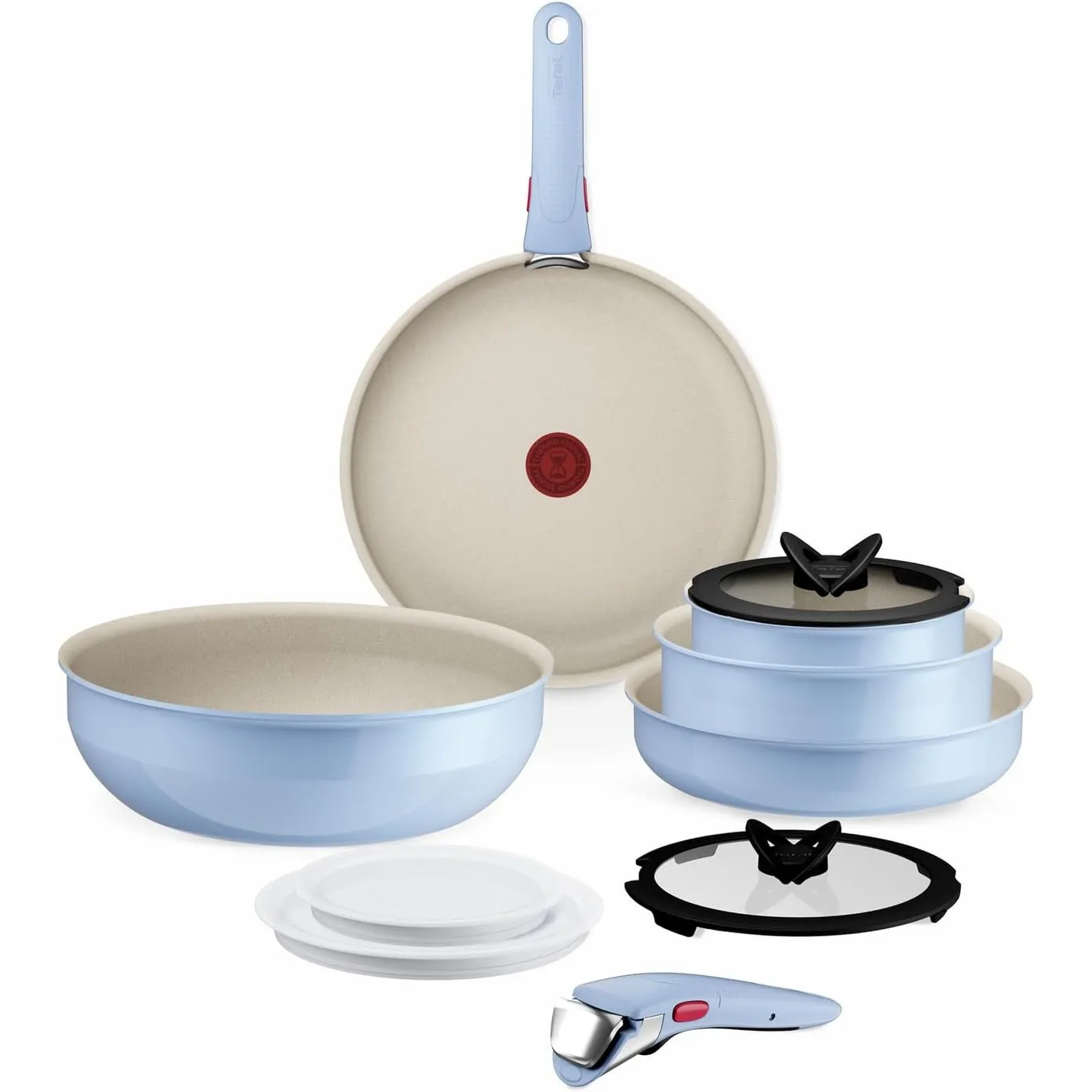 Tefal Ingenio Serenity Kochgeschirr-Set 11-teilig – stapelbar und platzsparendes Set aus Aluminium, Mineralia Antihaftv…