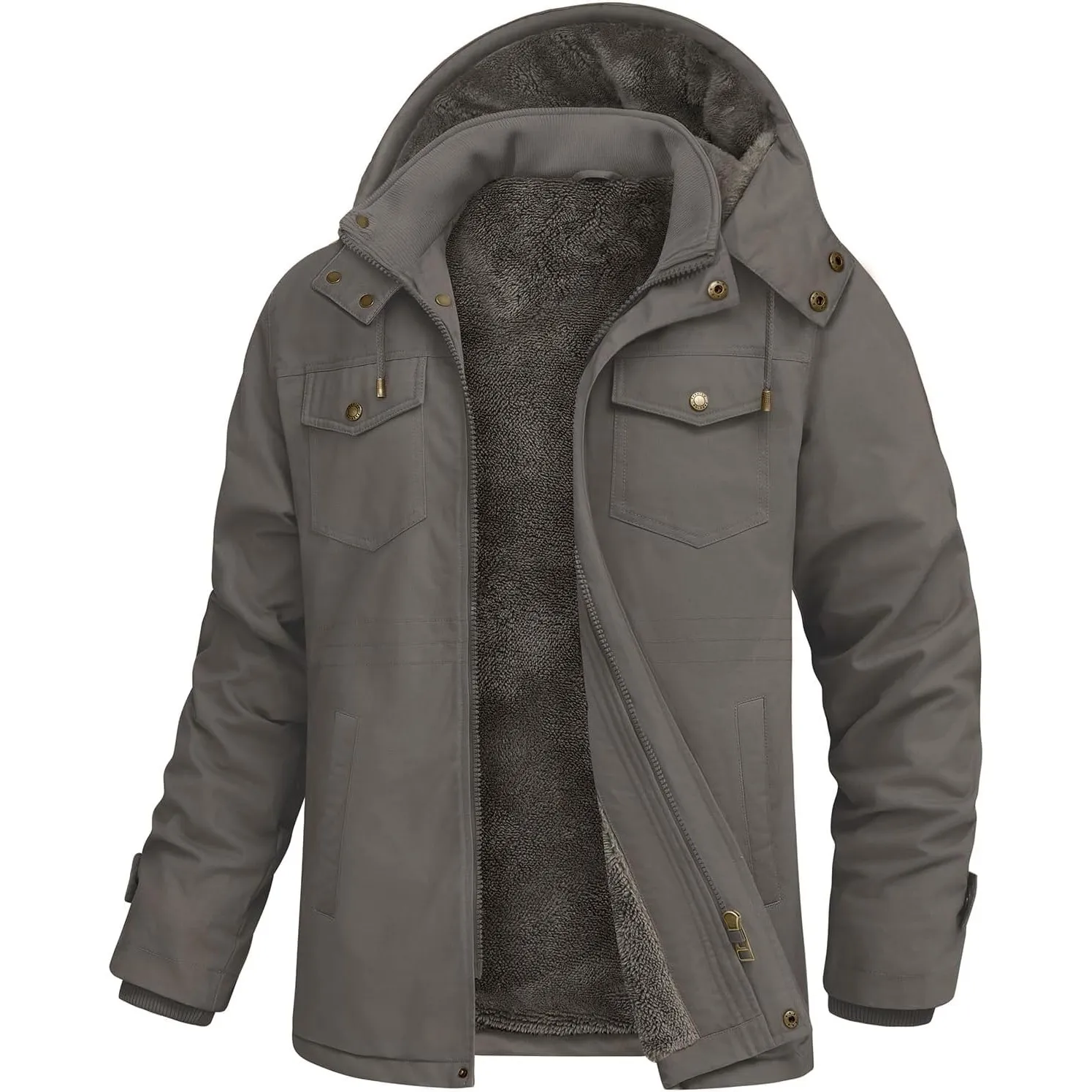 Lonya Winterjacke Herren Warm Fleece Militär Gefüttert Jacke Feldjacke