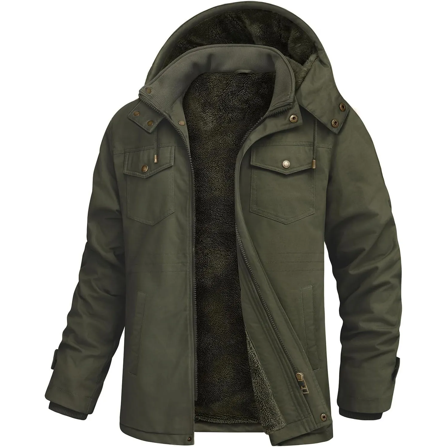 Lonya Winterjacke Herren Warm Fleece Militär Gefüttert Jacke Feldjacke