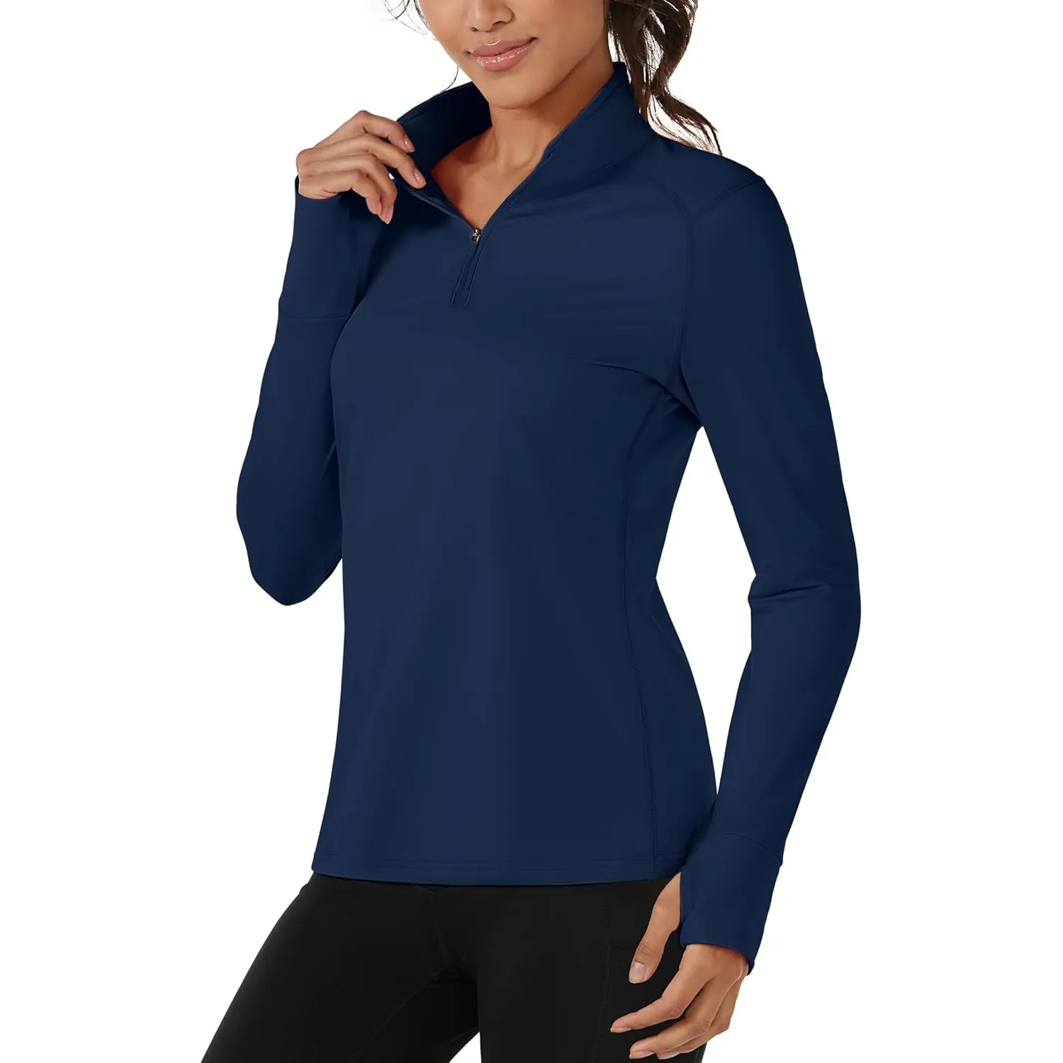 TACVASEN Fleecepullover Damen Half Zip Langarmshirts Sport Skipullover