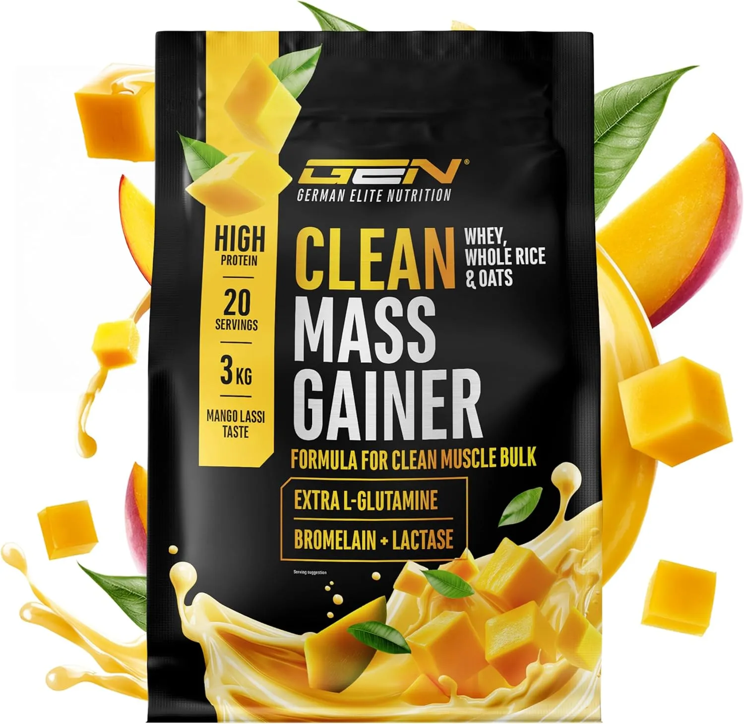 Clean Weight Gainer - 3 kg - Mit komplexen Kohlenhydraten & Protein - Ideal für die Massephase - Pulver zum Masseaufbau…