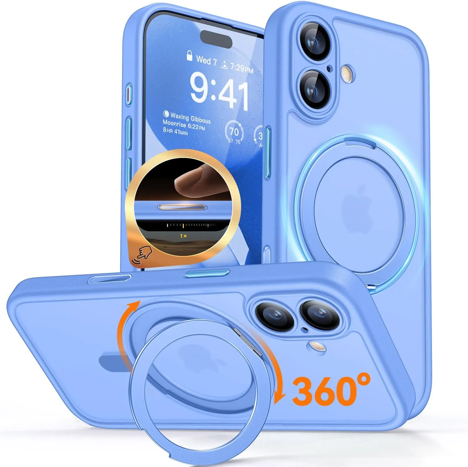 CANSHN 360° Stand for iPhone 17 Case with Camera Protection [Camera Control Button] for Magsafe (Magnetic Robust Stand …