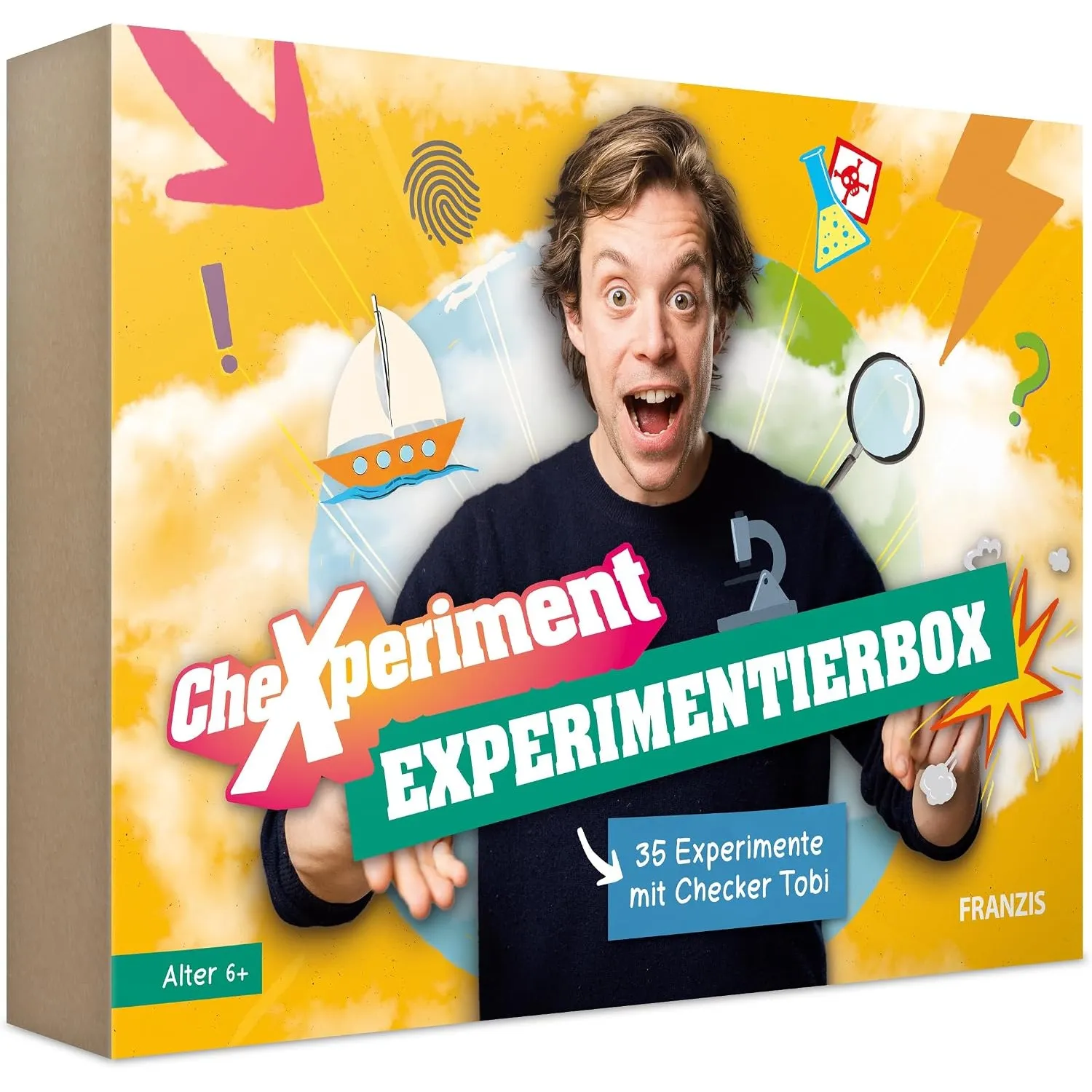 Franzis 67198 - CheXperiment Experimentierbox mit Checker Tobi, 35 Exp.
