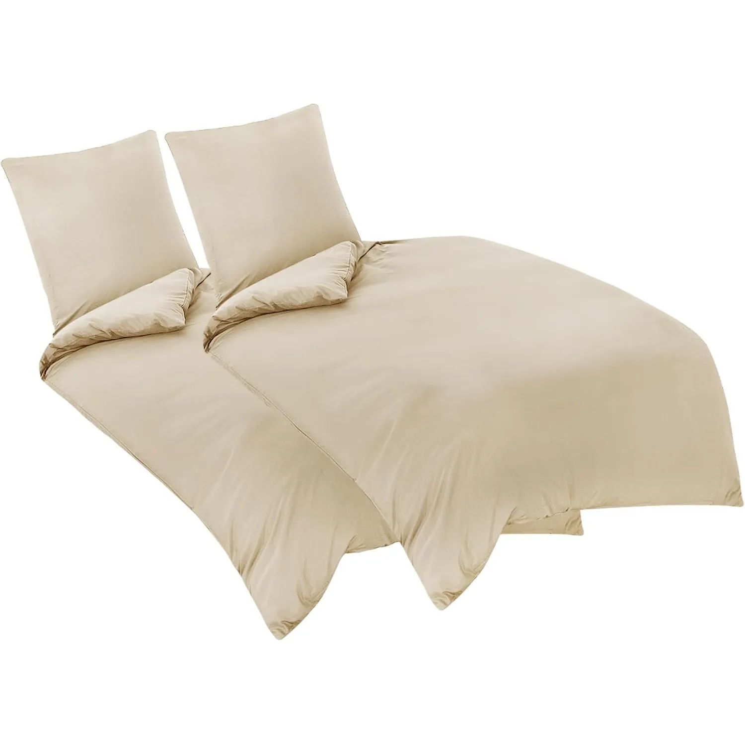 Aisbo Bettwäsche 135x200 4teilig Khaki - Mikrofaser Bettwäsche-Sets mit Reißverschluss, ÖKO-TEX Bettbezug 135 x 200 cm …