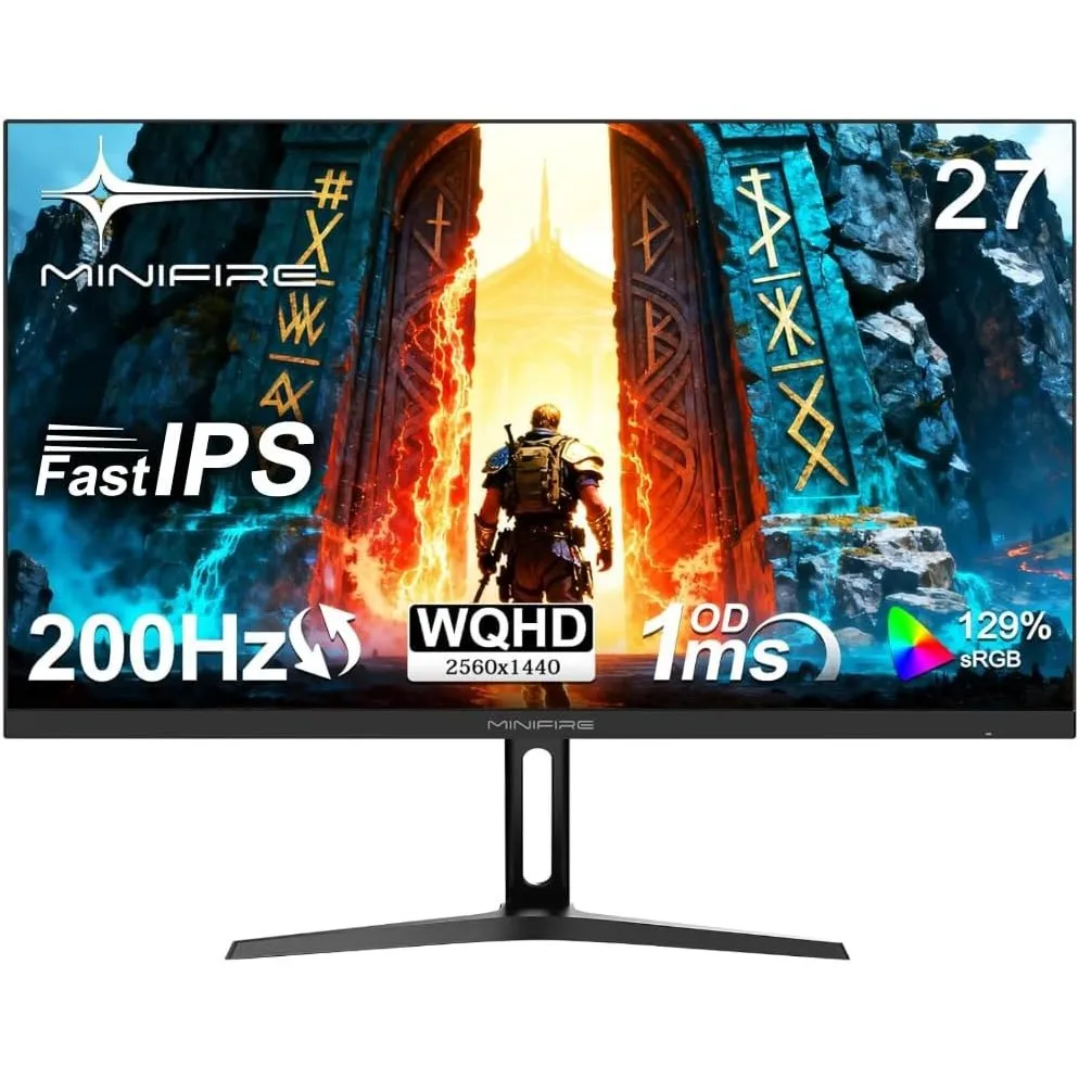 Minifire Gaming Monitor 27 Zoll,WQHD(2560×1440P),200Hz, Schnelles IPS Panel