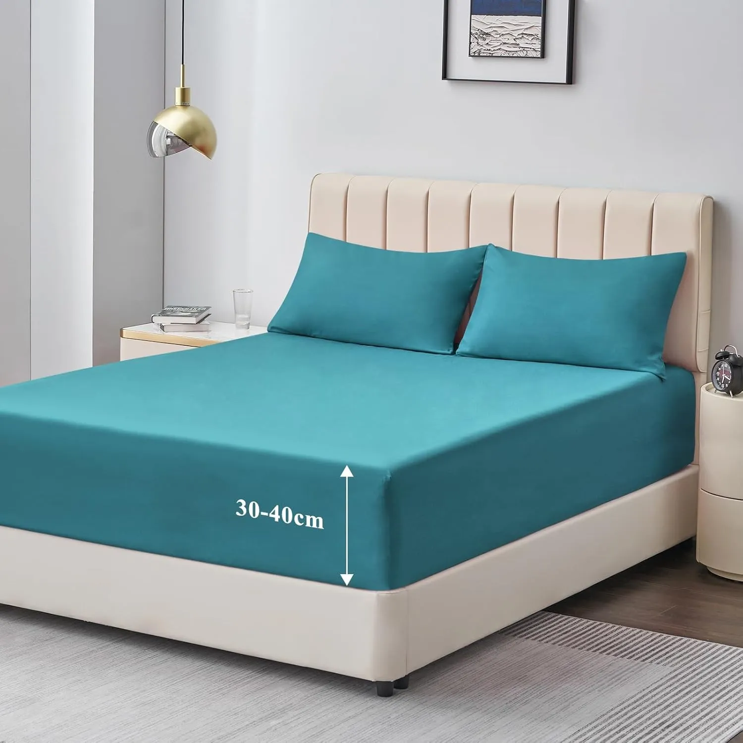 Aisbo Spannbettlaken 180x200cm Bettlaken Boxspringbett - Bett Laken Türkis 180x200 aus Premium Mikrofaser, weiches Span…