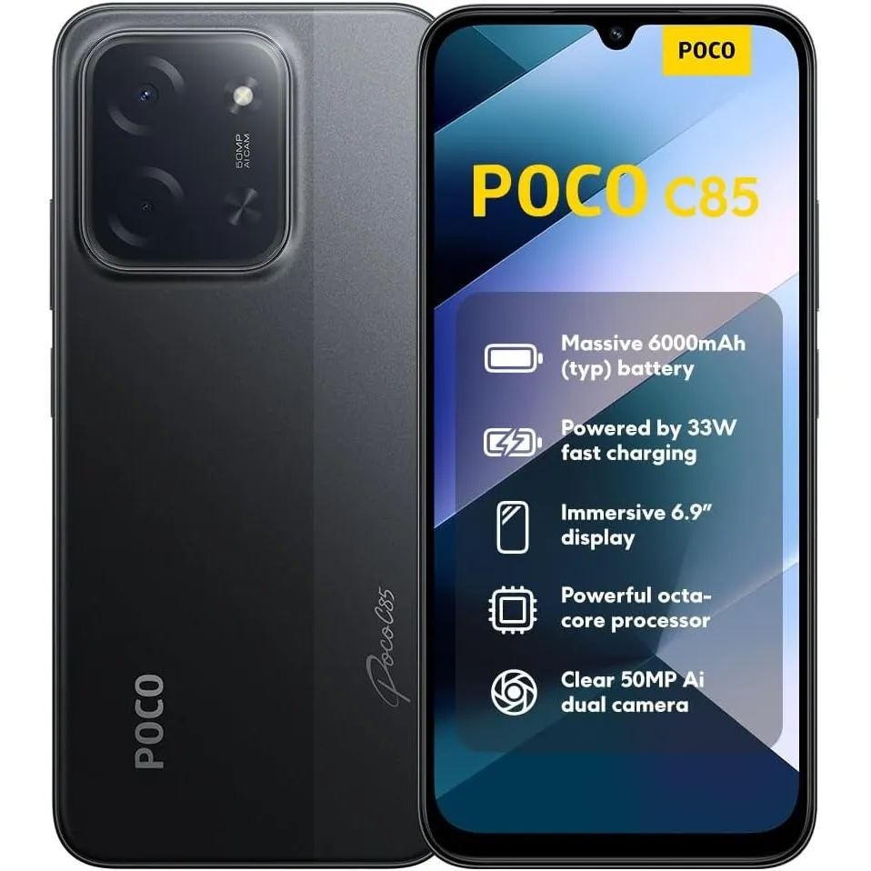 XIAOMI Poco C85, Smartphone 8+256GB, Handy mit Android, 6,9" 120Hz Display 7,99mm Design, MediaTek Helio G81-Ultra Octa…