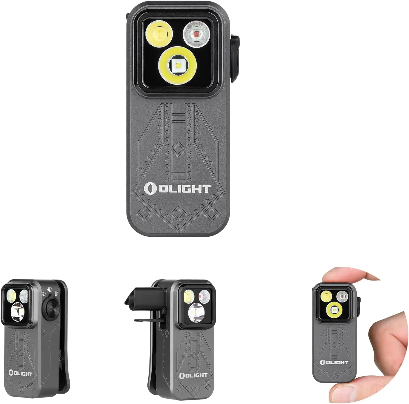 OLIGHT Oclip Pro Mini LED Taschenlampe mit Flutlicht, fokussiertes Licht und Rotelicht,500 LM helle USB-C wiederaufladb…