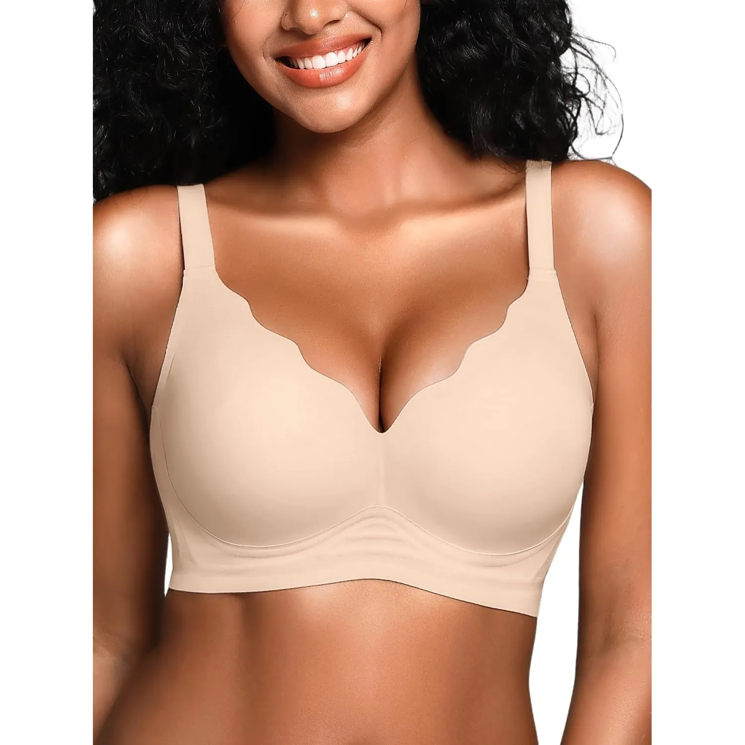 BH für Damen ohne Bügel mit Weicher Unterstützung Bequeme Nahtlose Bralette | Gepolstert, Soft, Bügelloses Bustier Komf…