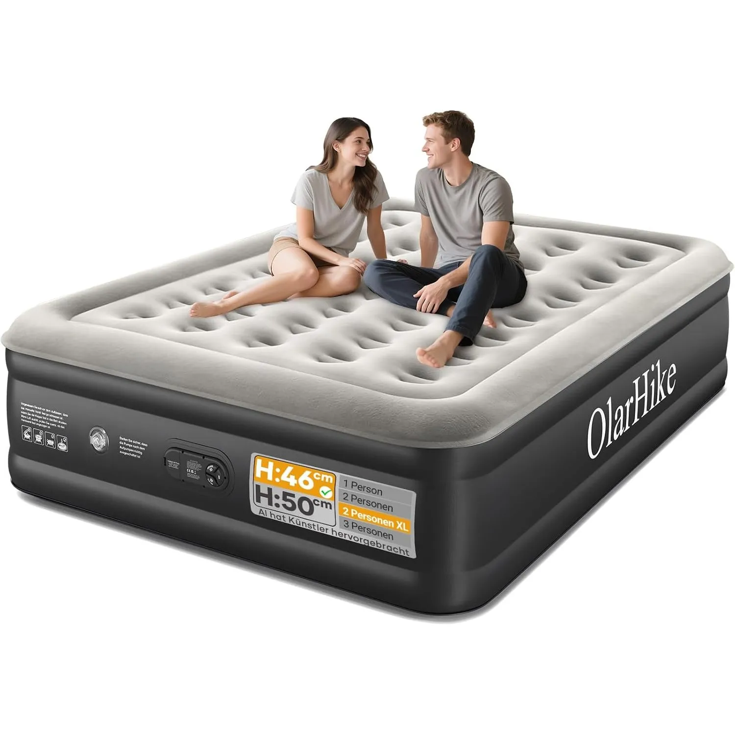 OlarHike Luftmatratze selbstaufblasend 152x203x46 cm Luftbett 2 Personen