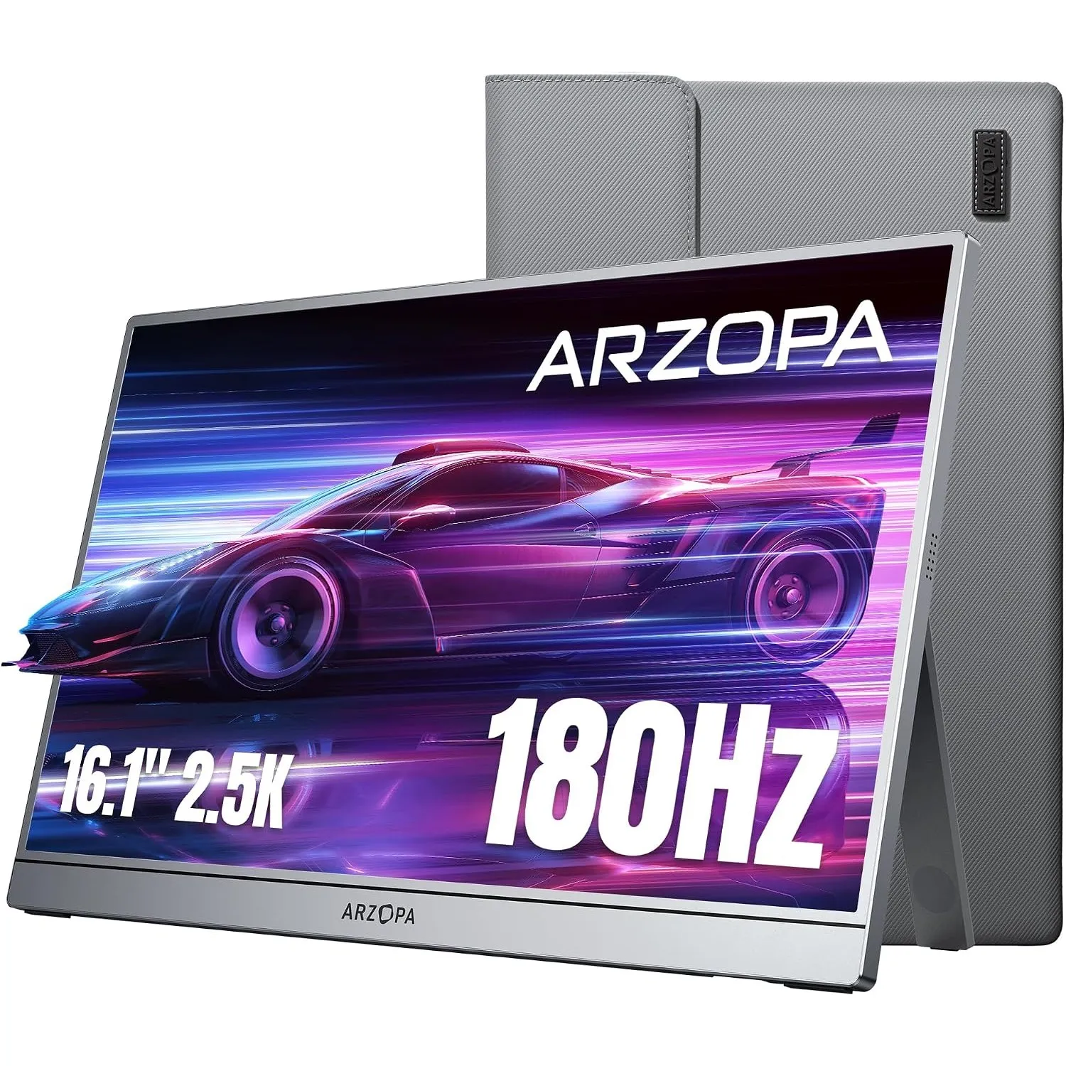 ARZOPA 16,1" Tragbarer Monitor 2,5K 180 Hz Gaming Portable QHD 2560×1440 107% sRGB HDR10 Design mit integrierter Stände…