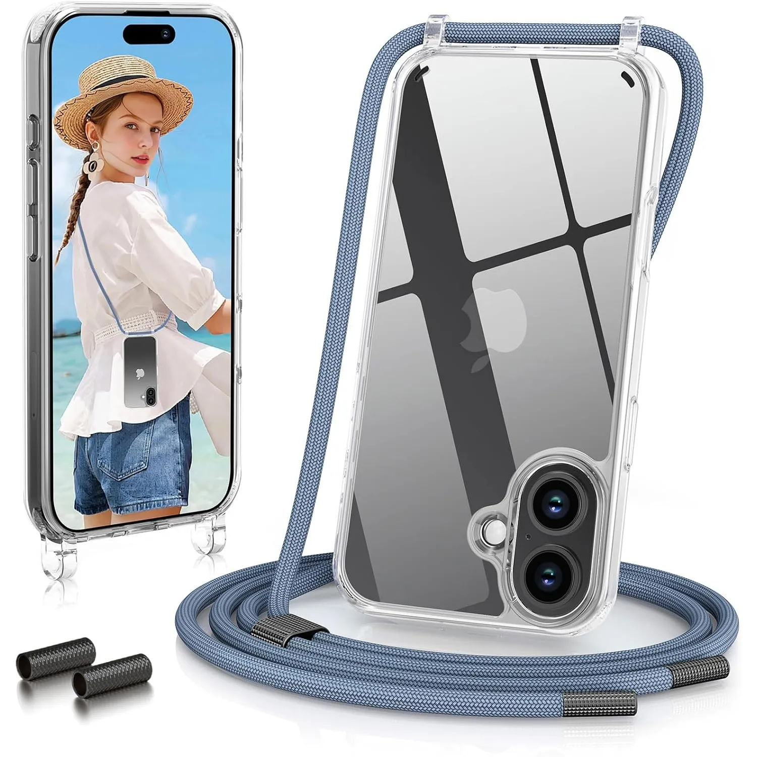 GOODVISH Handykette für iPhone 17 Hülle mit Band, Kameraschutz und Bildschirmschutz, Necklace Handyhülle mit Schnur Sch…