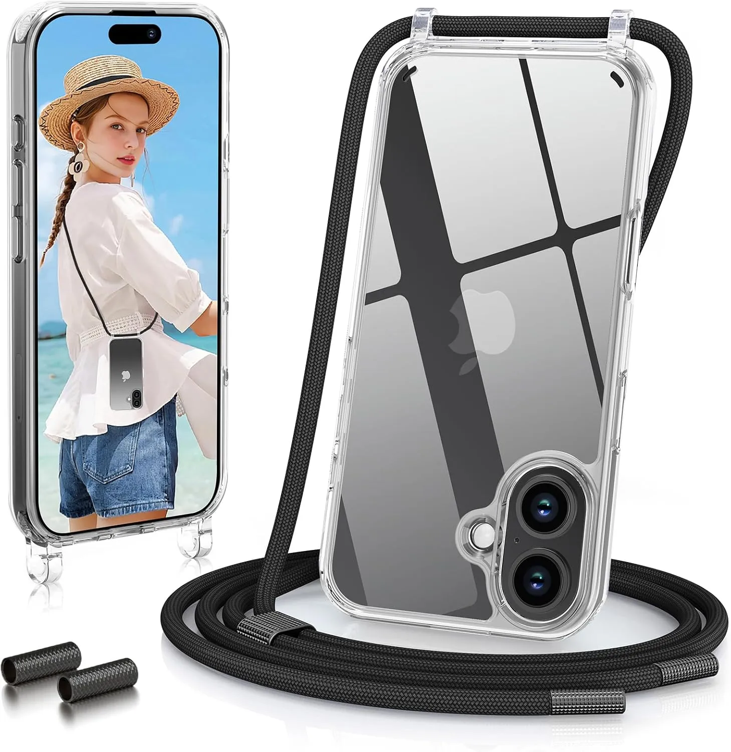 GOODVISH Mobile Phone Chain for iPhone 17, Case with Strap, Camera Protection and Screen Protector, Necklace Mobile Pho…