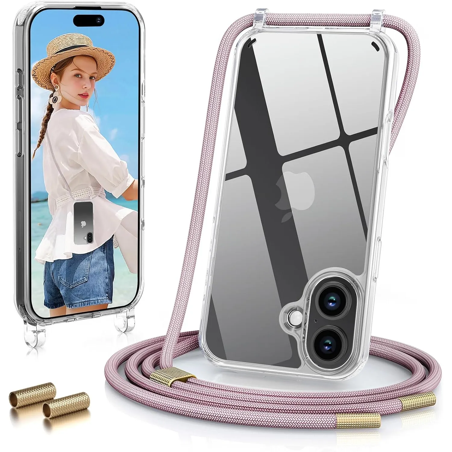 GOODVISH Handykette für iPhone 17 Hülle mit Band, Kameraschutz und Bildschirmschutz, Necklace Handyhülle mit Schnur Sch…