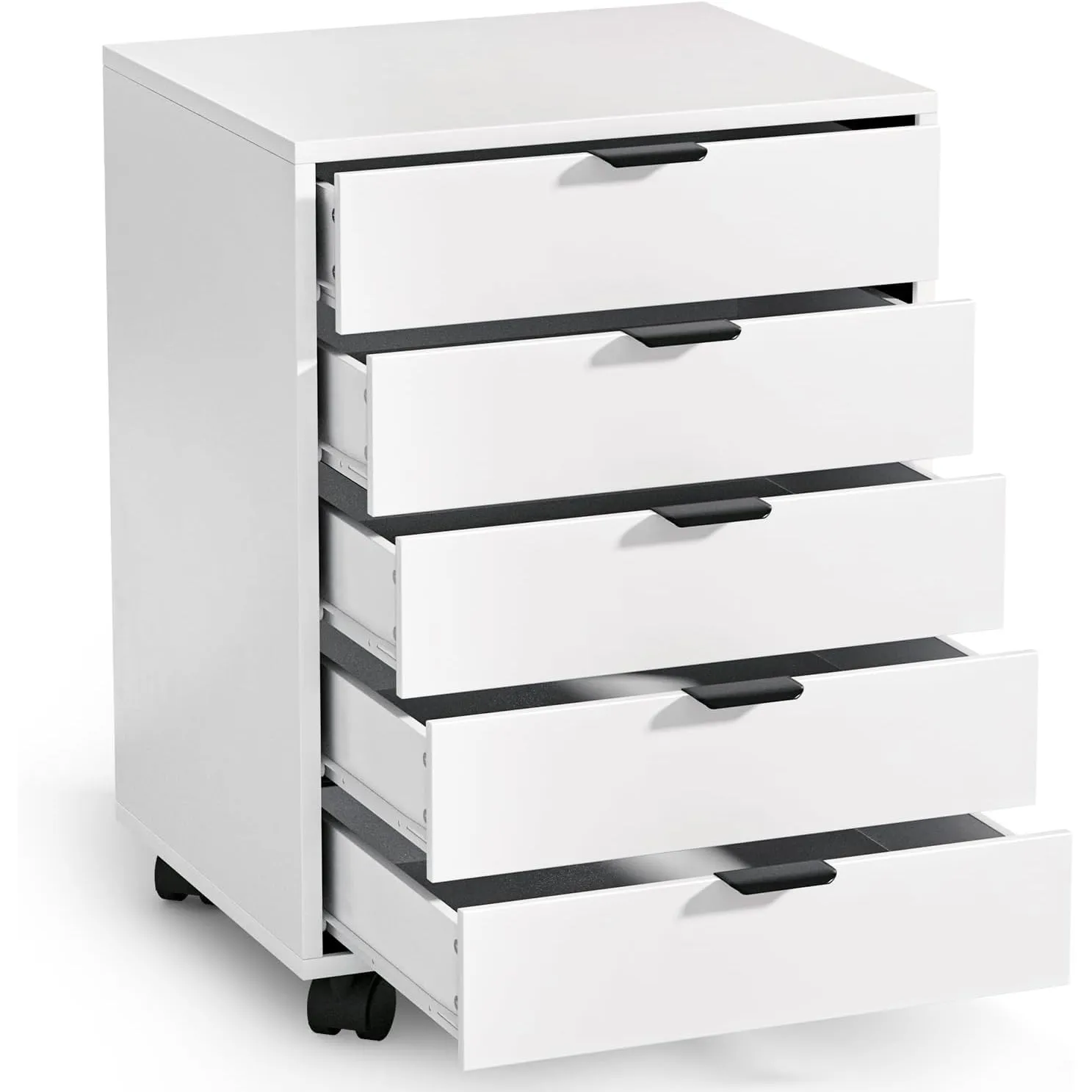 ELUCHANG Schubladenschrank, Rollcontainer, Mobiler Aktenschrank mit 5 Schubladen, Unter Schreibtisch SchrankBüro, Schub…