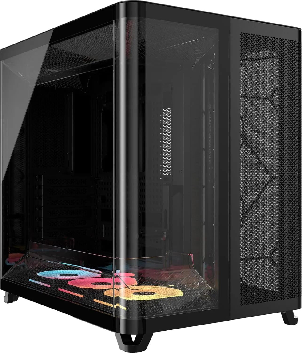 CORSAIR AIR 5400 LX-R RGB iCUE LINK Dreifach-Kammer-Mid-Tower PC-Gehäuse – 3X Vorinstallierte Reverse-Rotor LX-R RGB-Lü…