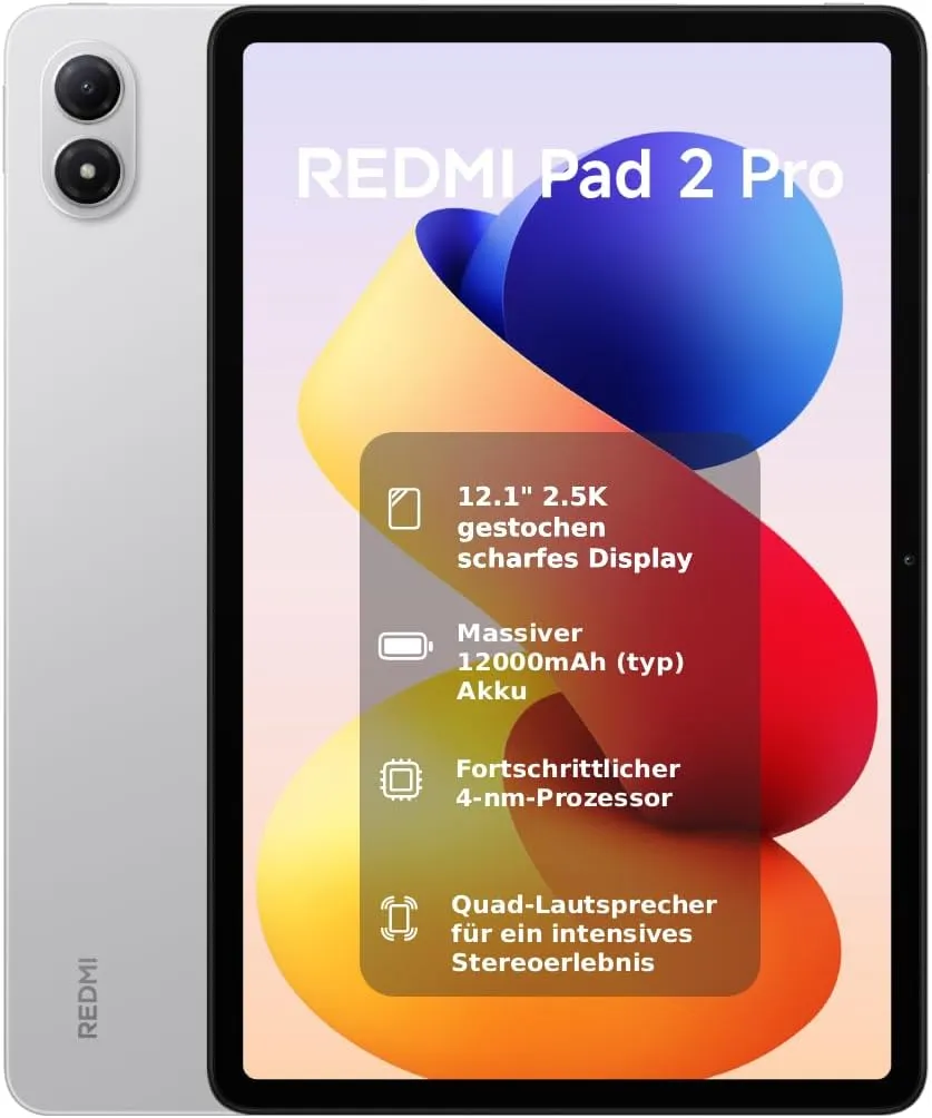XIAOMI REDMI Pad 2 Pro, 8+256GB, 12,1" 2,5K 120Hz Display, Riesiger 12.000mAh (typ) Akku, 4nm Prozessor, Nahtlose Konne…
