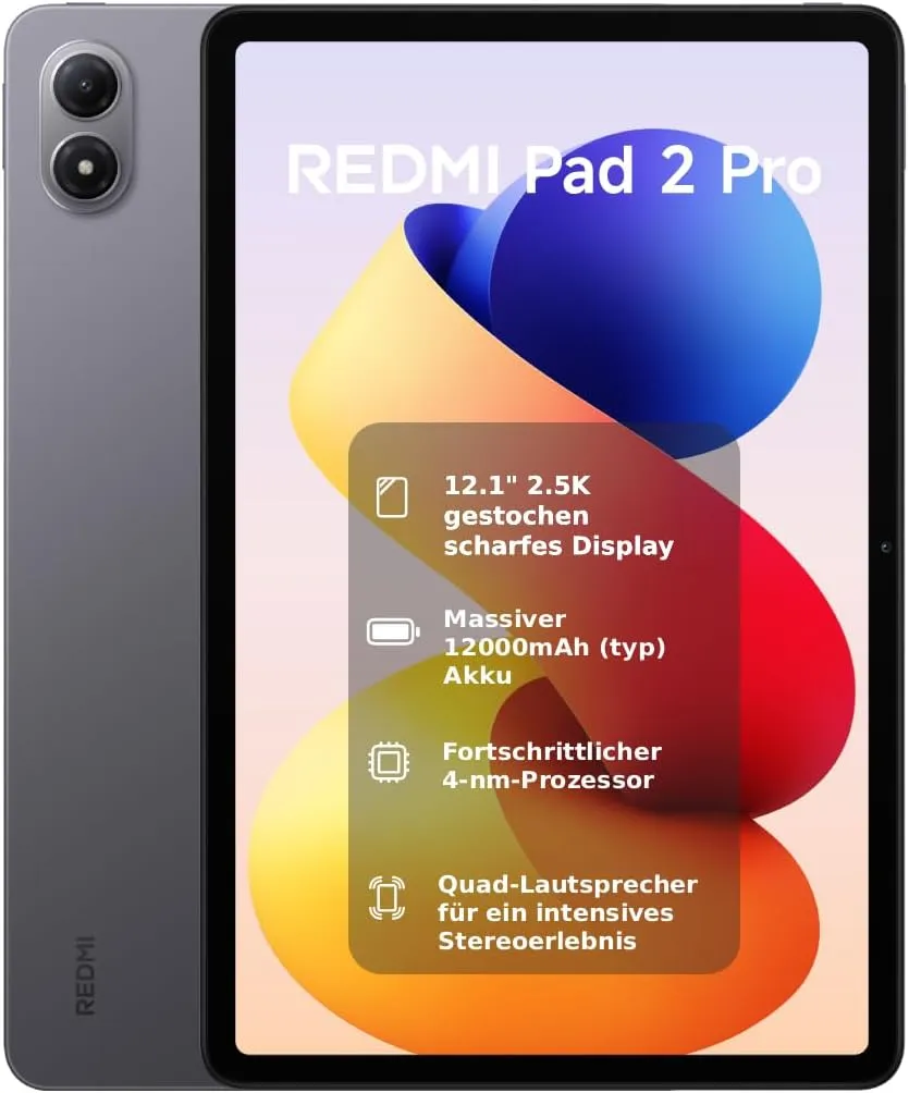 XIAOMI REDMI Pad 2 Pro, 8+256GB, 12,1" 2,5K 120Hz Display, Riesiger 12.000mAh (typ) Akku, 4nm Prozessor, Nahtlose Konne…