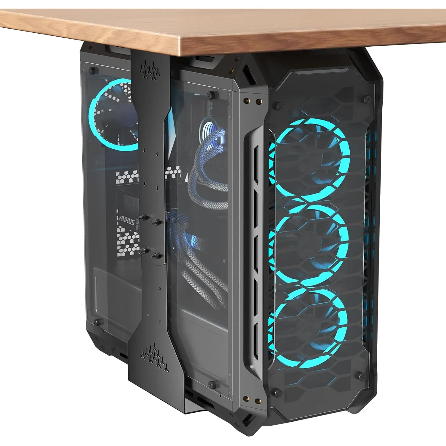 PUTORSEN PC Halterung unter Schreibtisch, Maximale Breite bis zu 340 mm, bis zu 35 kg Tragfähigkeit, PC Untertisch Halt…