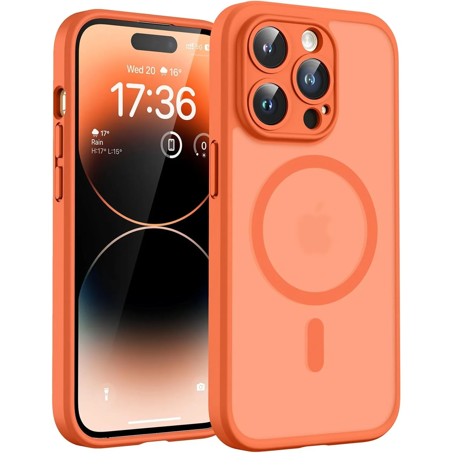 TOCOL für iPhone 14 Pro Max Hülle, Kompatibel mit MagSafe, Orange