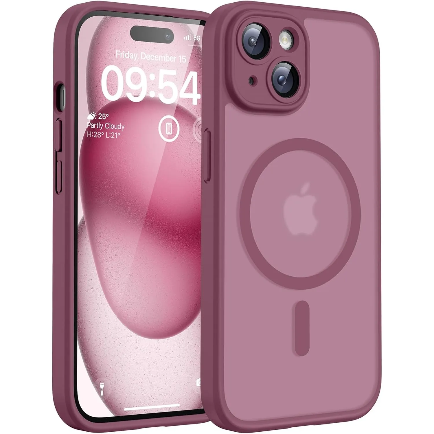 TOCOL für iPhone 15 Plus Hülle, Kompatibel mit MagSafe, Pflaume