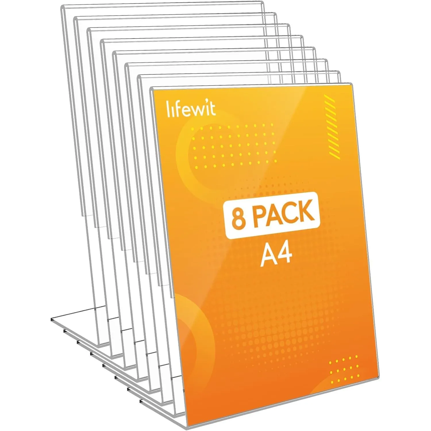 Lifewit 8 Pack Aufsteller A4, Acryl Tischaufsteller L Form, Transparent