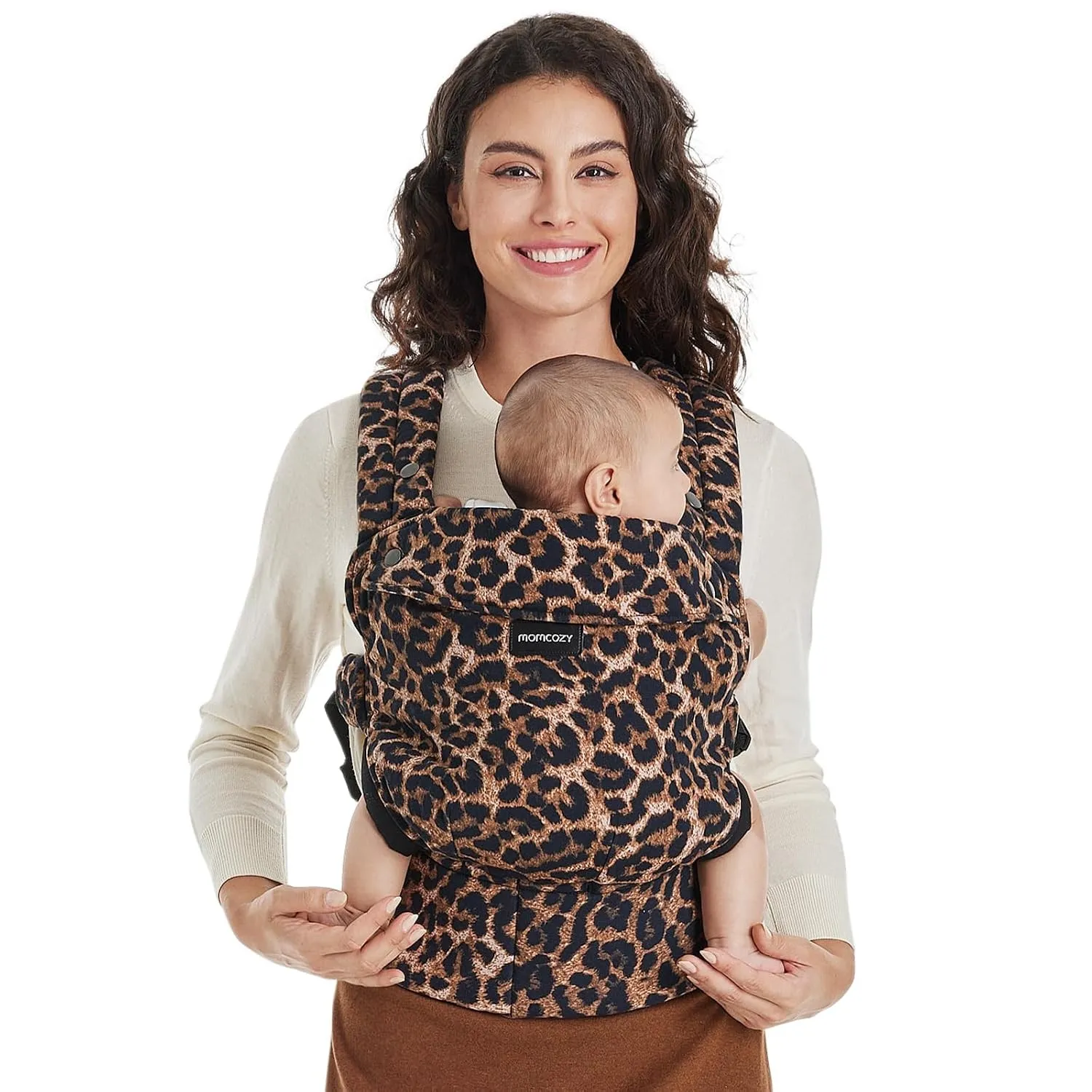 Momcozy Babytrage 100% Baumwolle ab Geburt, Leopard
