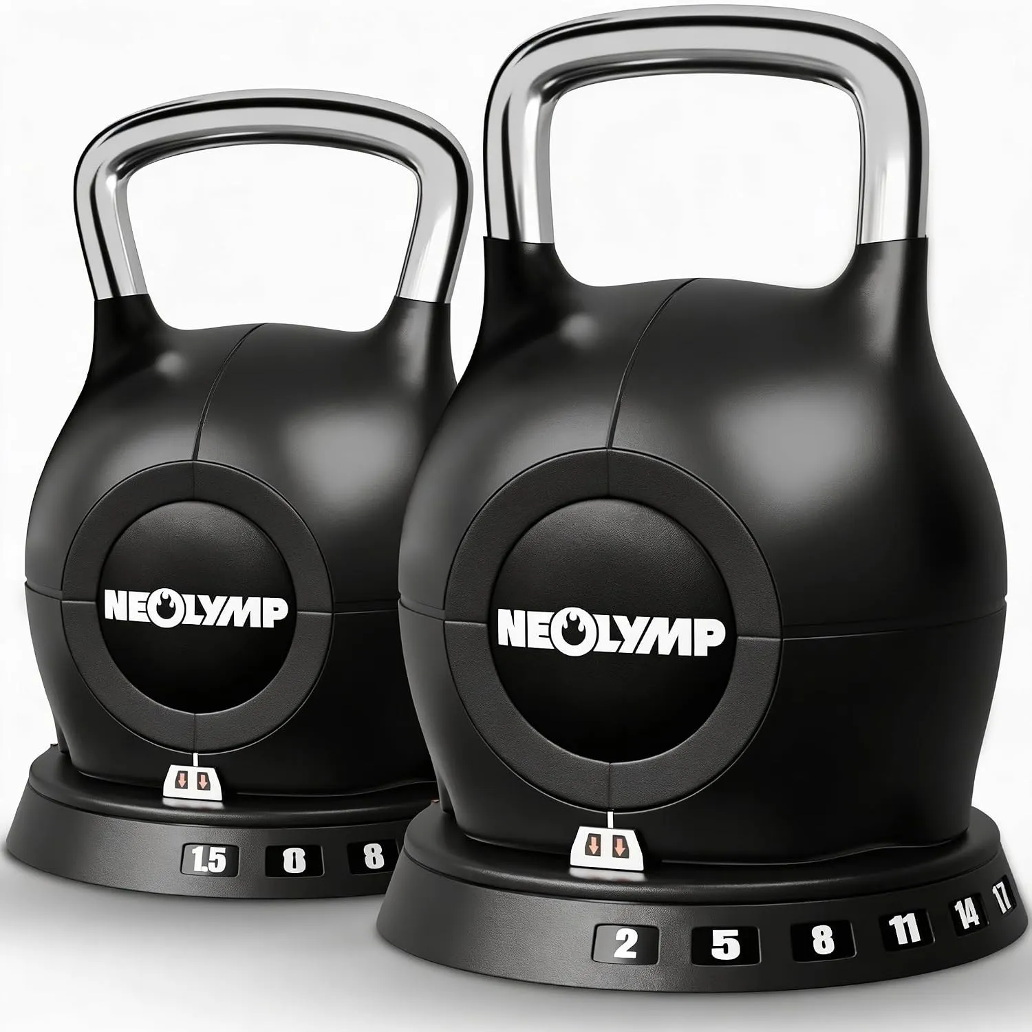NEOLYMP Kettlebell Set 2-20 kg - 7-in-1 Kettlebell verstellbar für Ganzkörper-Workout Zuhause - Kugelhantel mit robuste…
