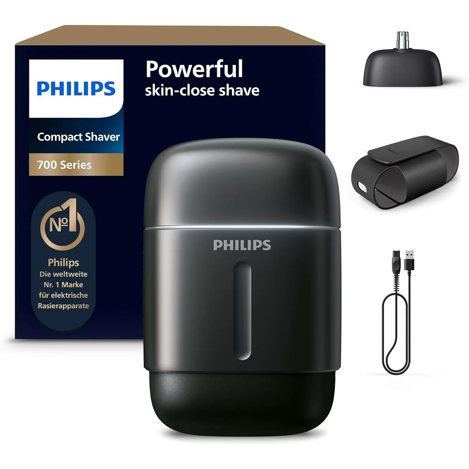 Philips Rasierer Series 700 - kompakter Elektrorasierer für Herren, 4D Flex-Scherkopf, elektrischer Nass- und Trockenra…