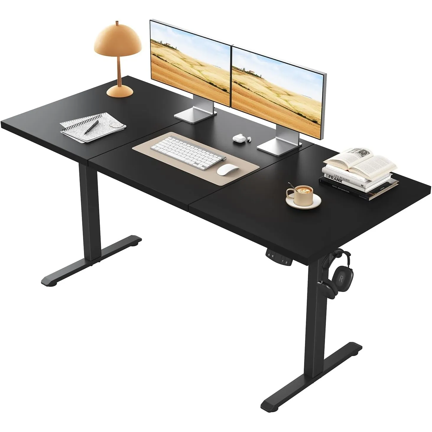 Klicelor Höhenverstellbarer Schreibtisch 140x60 cm mit 2 Speicherplätzen